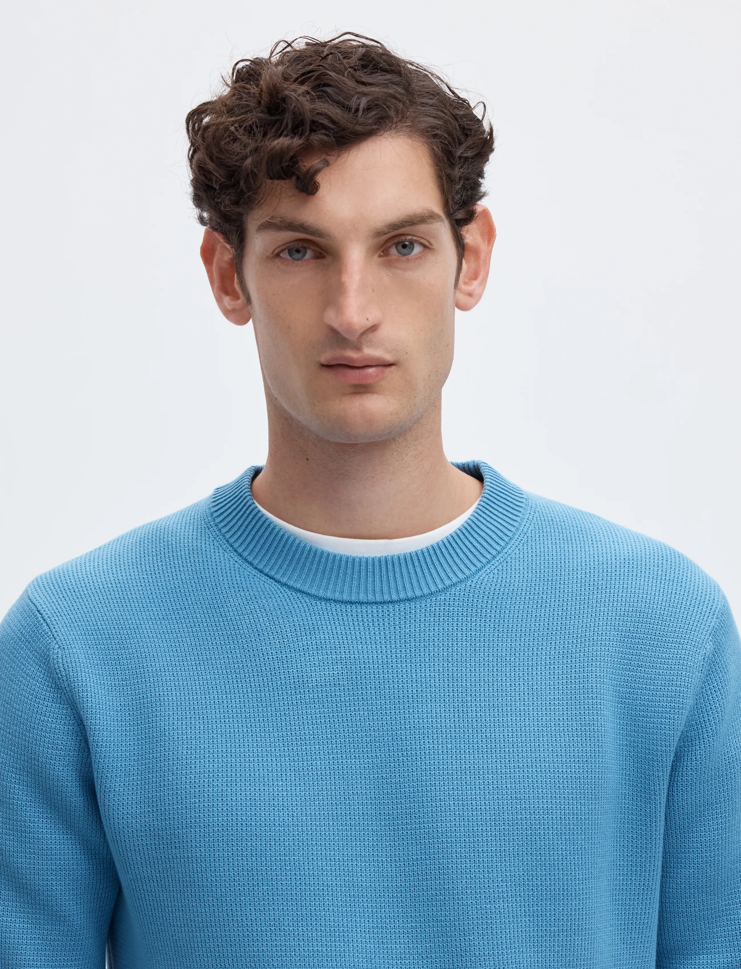 Selected - SLMDANE LS KNIT STRUCTURE CREW NECK NOOS - rund hals - blissful blue - 4