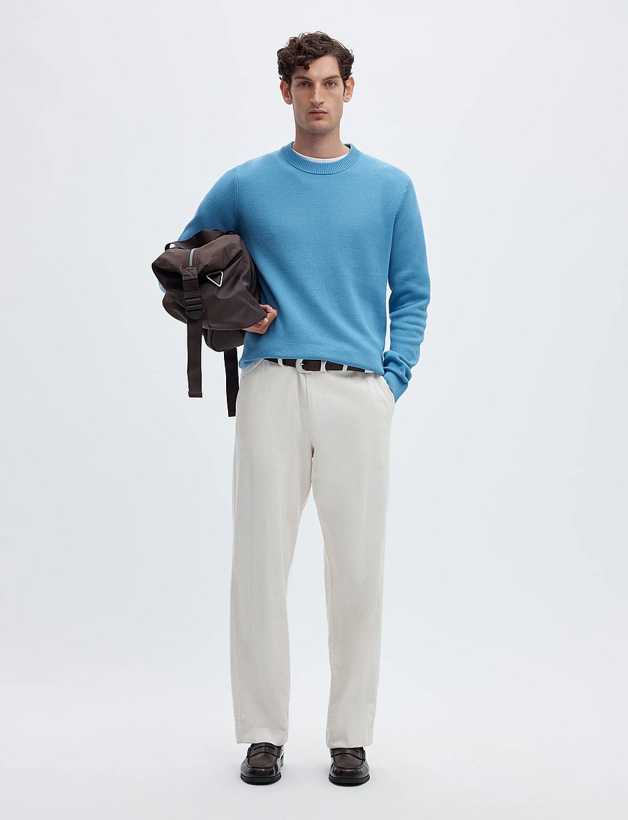 Selected - SLMDANE LS KNIT STRUCTURE CREW NECK NOOS - rund hals - blissful blue - 5