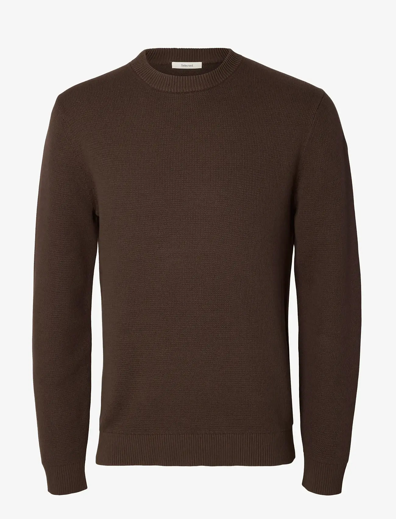 Selected - SLMDANE LS KNIT STRUCTURE CREW NECK NOOS - rund hals - bracken - 1
