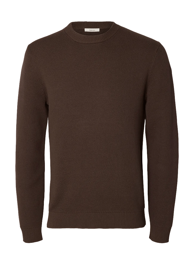 Selected - SLMDANE LS KNIT STRUCTURE CREW NECK NOOS - rund hals - bracken - 1