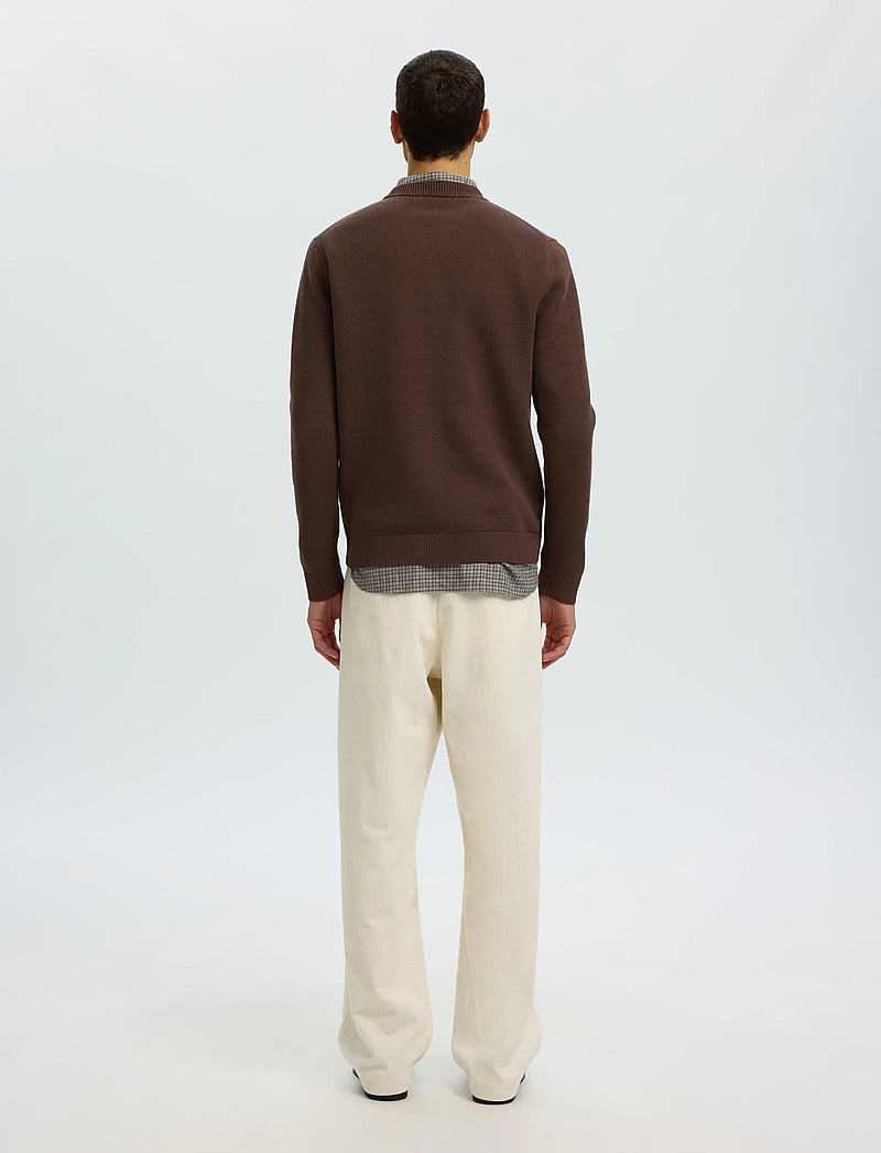 Selected - SLMDANE LS KNIT STRUCTURE CREW NECK NOOS - rund hals - bracken - 2