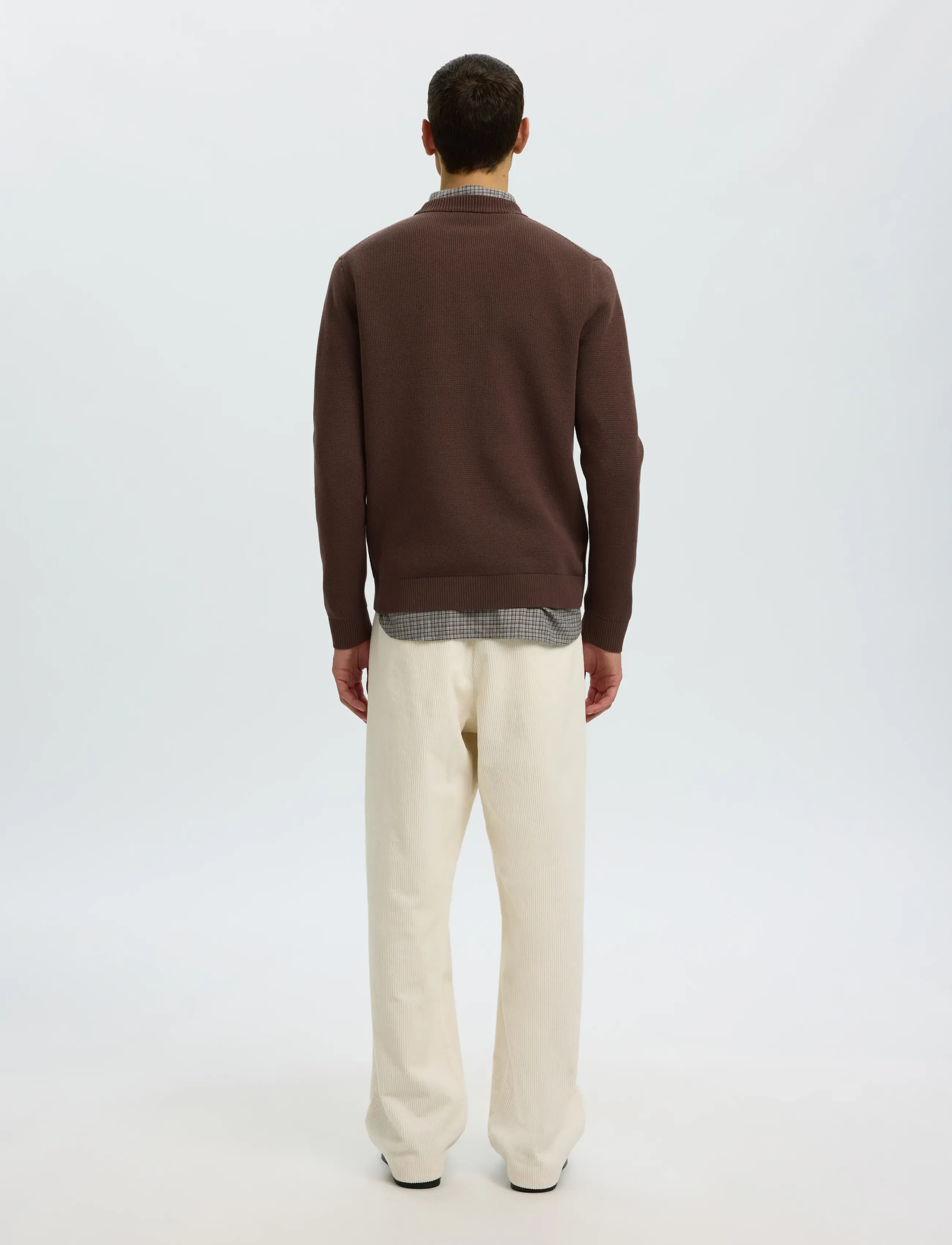 Selected - SLMDANE LS KNIT STRUCTURE CREW NECK NOOS - round necks - bracken - 2