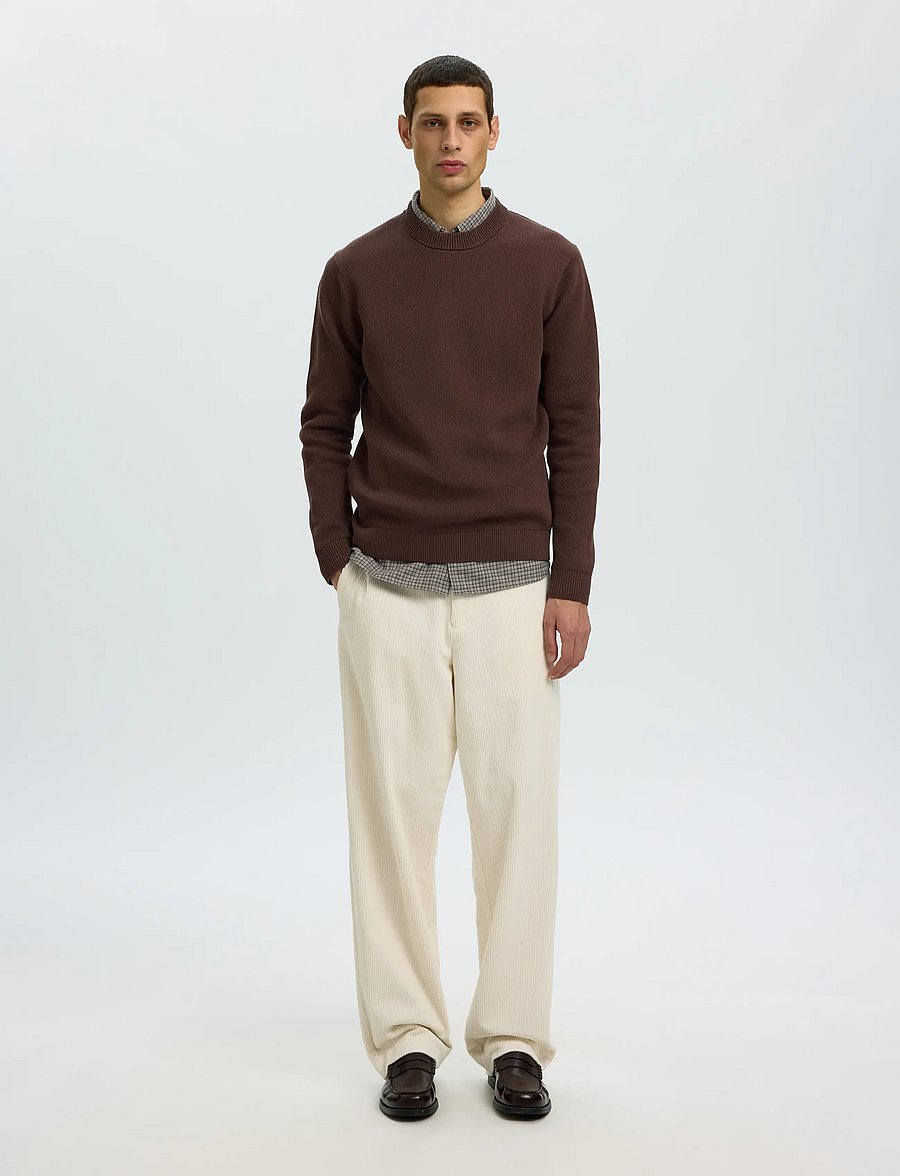 Selected - SLMDANE LS KNIT STRUCTURE CREW NECK NOOS - rundhals - bracken - 3