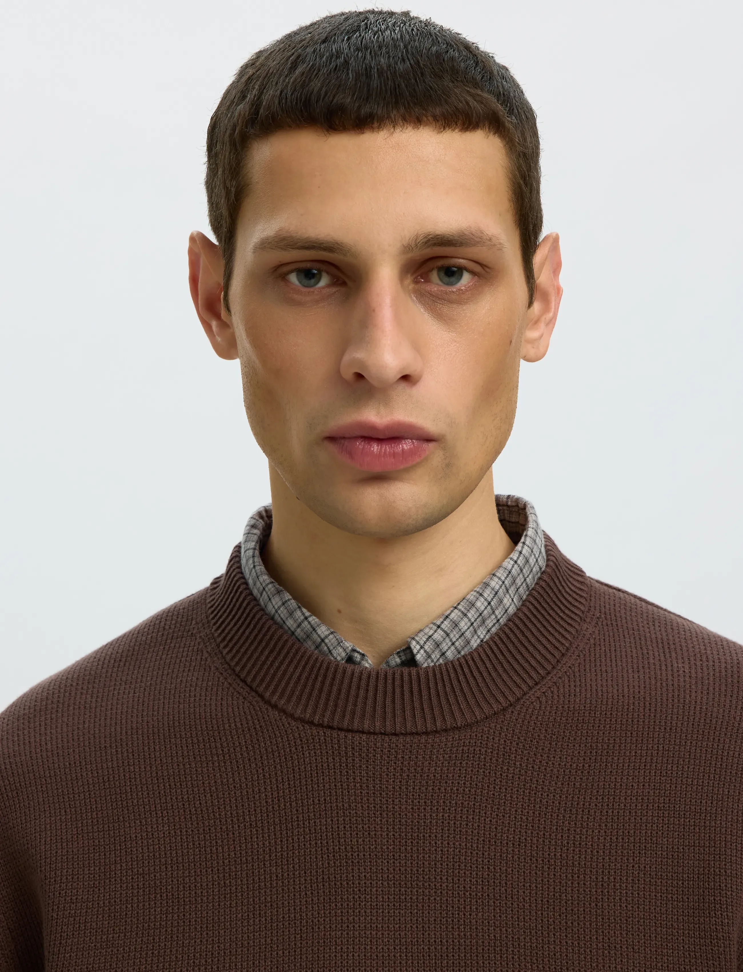 Selected - SLMDANE LS KNIT STRUCTURE CREW NECK NOOS - round necks - bracken - 4