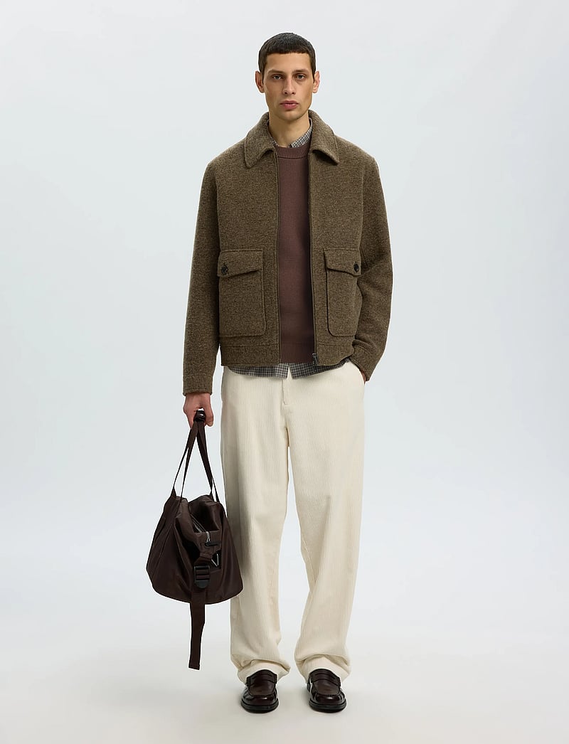Selected - SLMDANE LS KNIT STRUCTURE CREW NECK NOOS - rund hals - bracken - 5