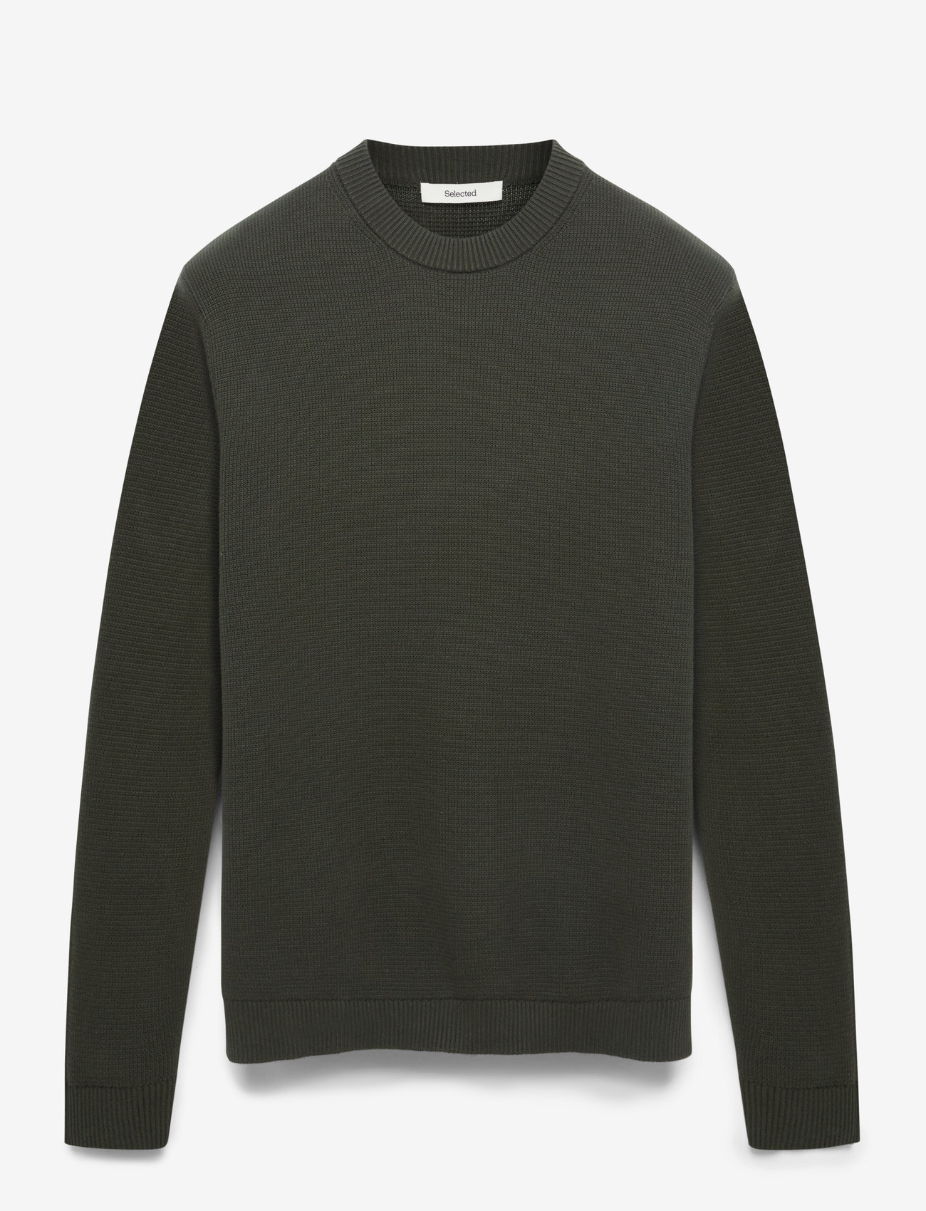 Selected - SLMDANE LS KNIT STRUCTURE CREW NECK NOOS - rund hals - deep forest - 1