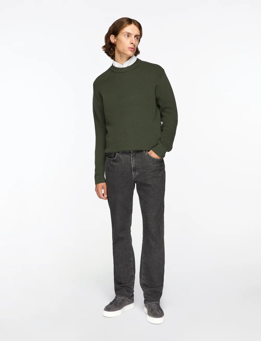 Selected - SLHDANE LS KNIT STRUCTURE CREW NECK NOOS - round necks - deep forest - 2