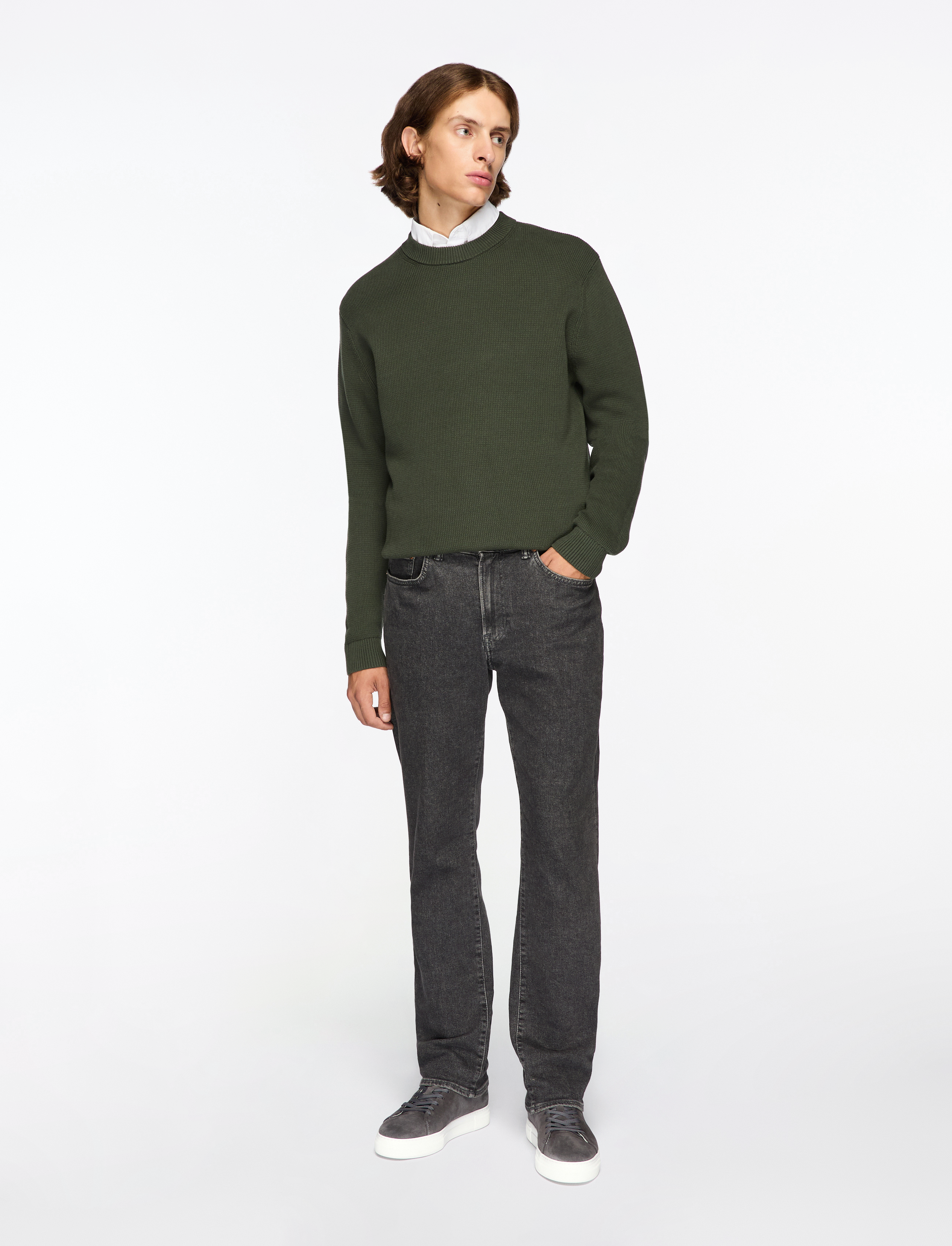 Selected - SLMDANE LS KNIT STRUCTURE CREW NECK NOOS - rundhals - deep forest - 2