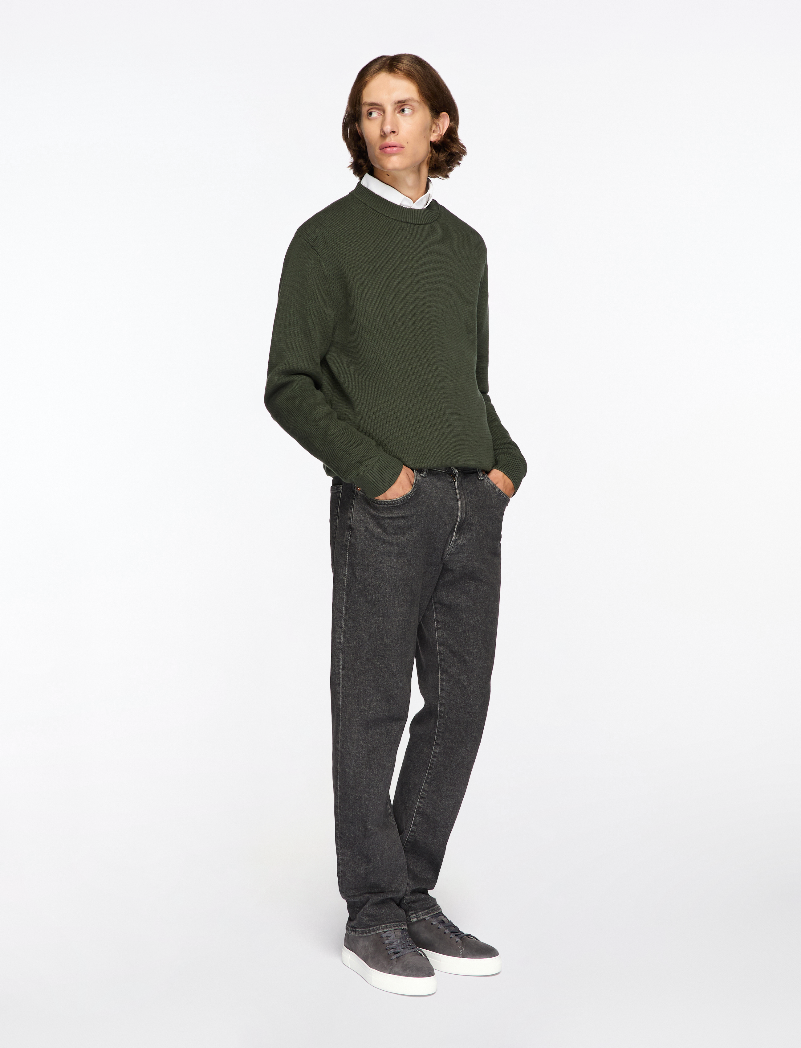 Selected - SLMDANE LS KNIT STRUCTURE CREW NECK NOOS - rundhals - deep forest - 3