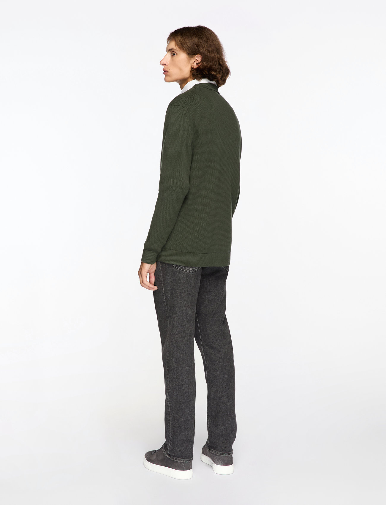 Selected - SLMDANE LS KNIT STRUCTURE CREW NECK NOOS - rund hals - deep forest - 4