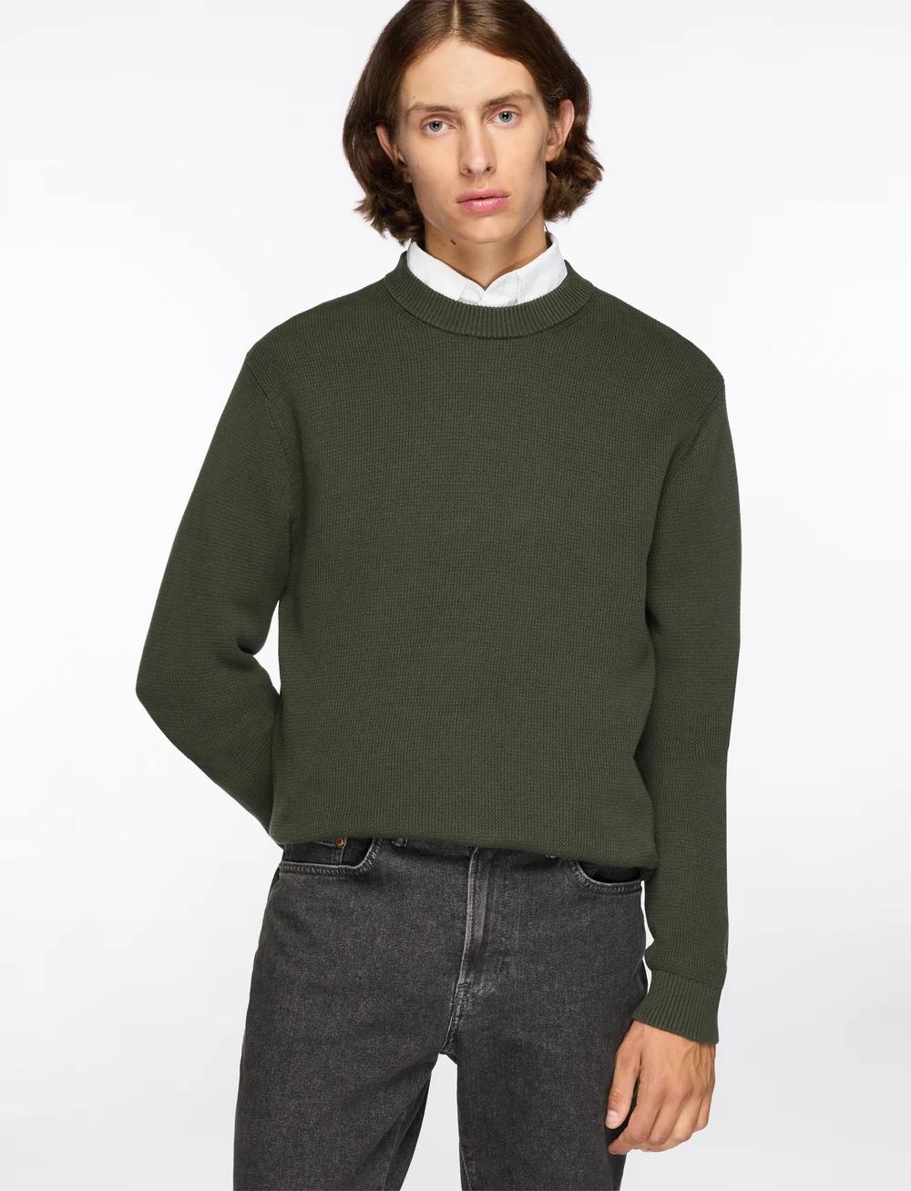 Selected - SLHDANE LS KNIT STRUCTURE CREW NECK NOOS - round necks - deep forest - 0
