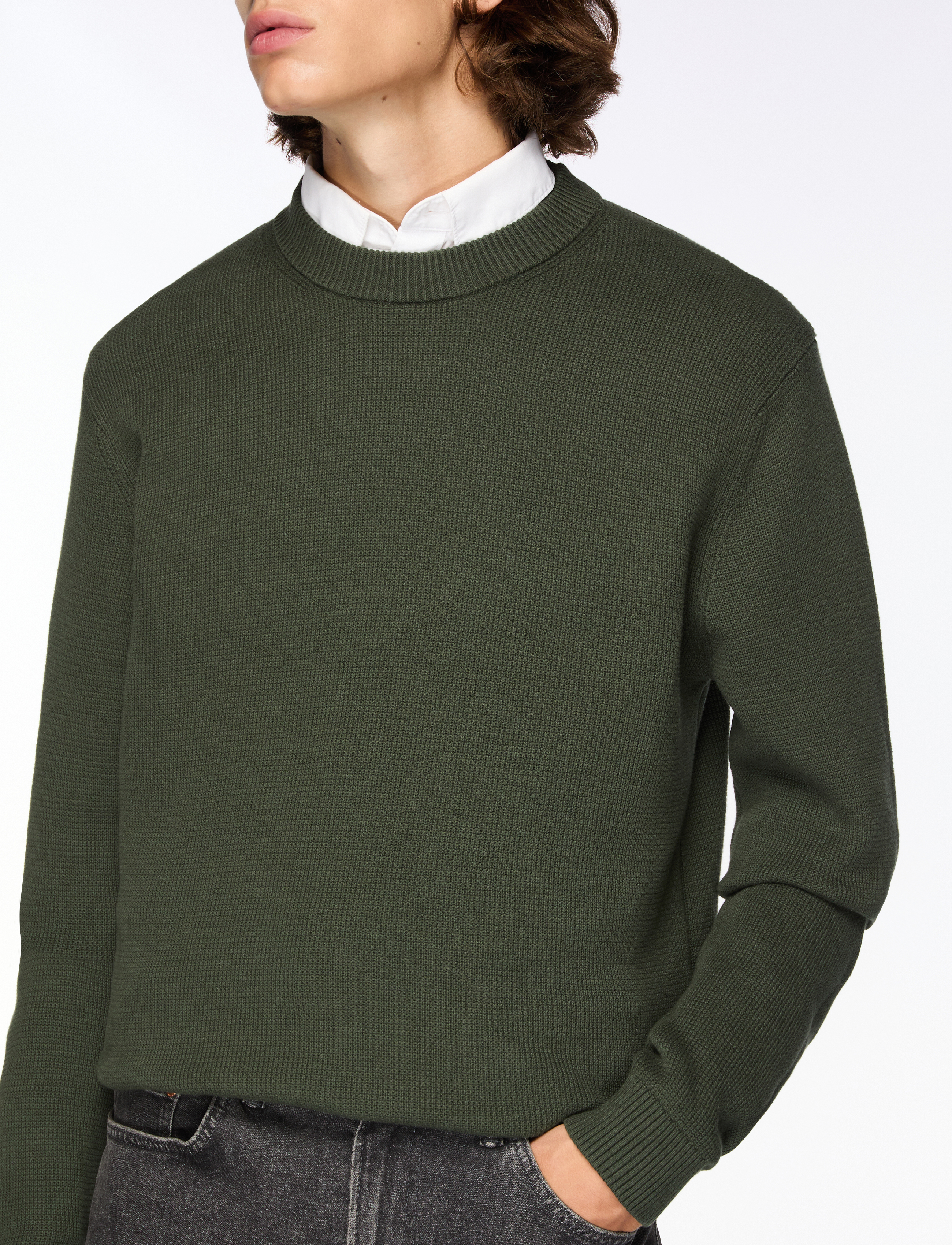 Selected - SLMDANE LS KNIT STRUCTURE CREW NECK NOOS - rundhals - deep forest - 5
