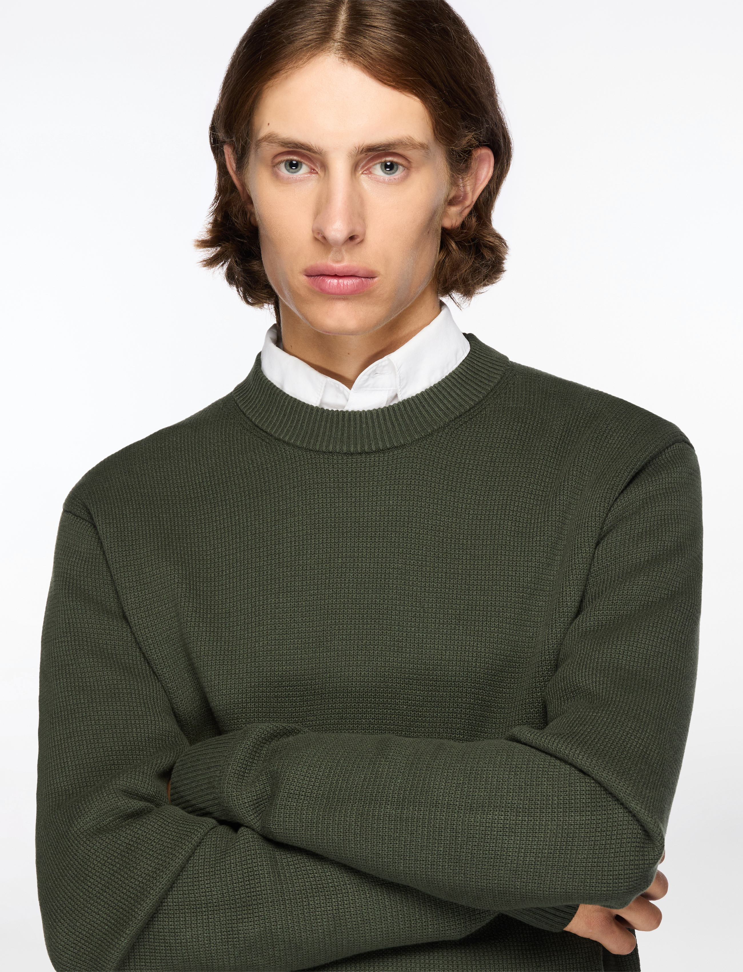 SELECTED Slmdane Ls Knit Reg Struc Crew Neck Noos stickade tröjor herr – bild 7