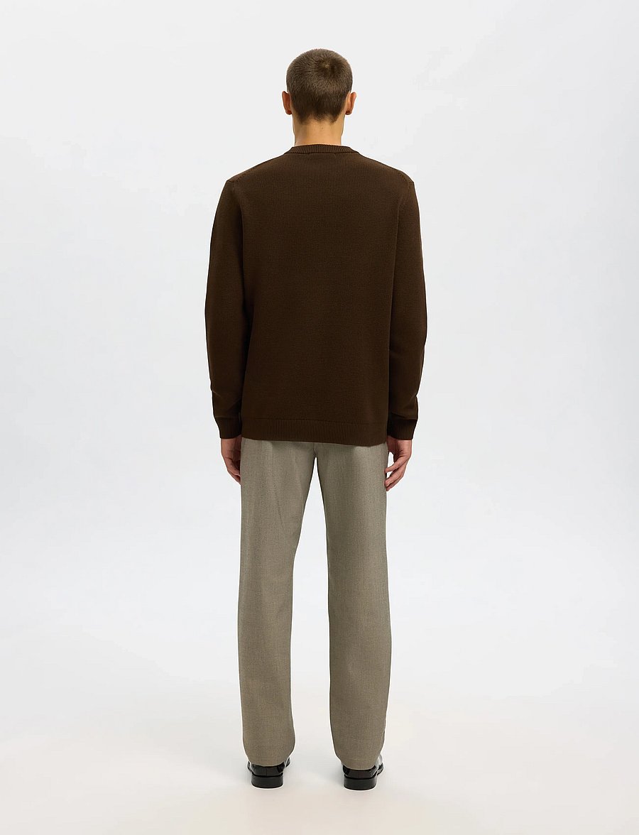 Selected - SLMDANE LS KNIT STRUCTURE CREW NECK NOOS - Ümmarguse kaelusega kudumid - demitasse - 3
