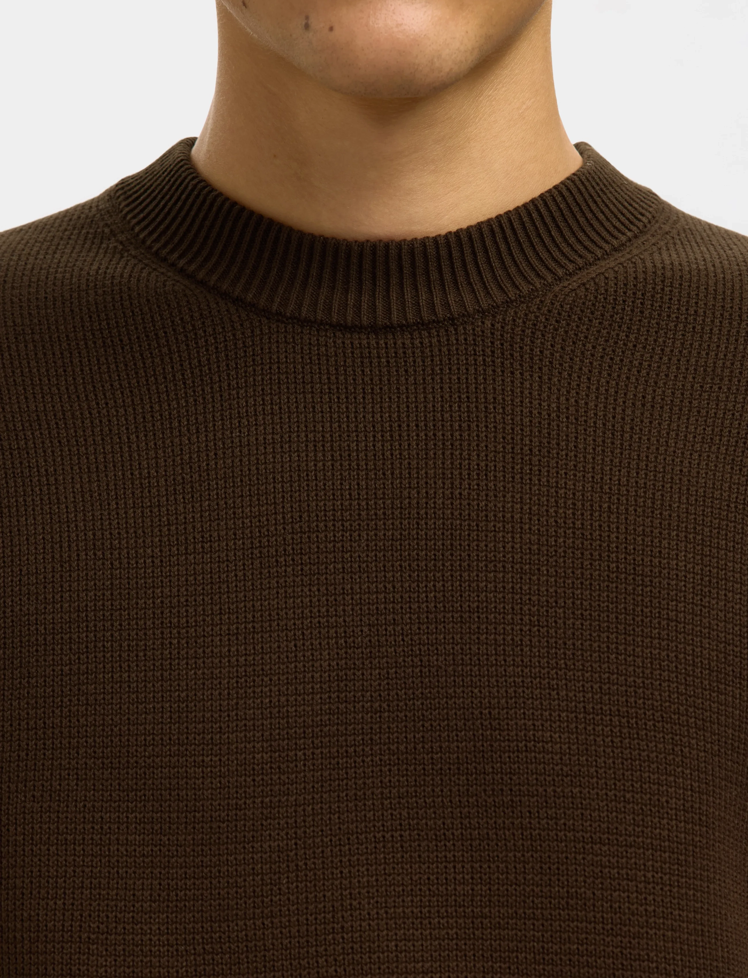 SELECTED Slmdane Ls Knit Reg Struc Crew Neck Noos stickade tröjor herr – bild 6