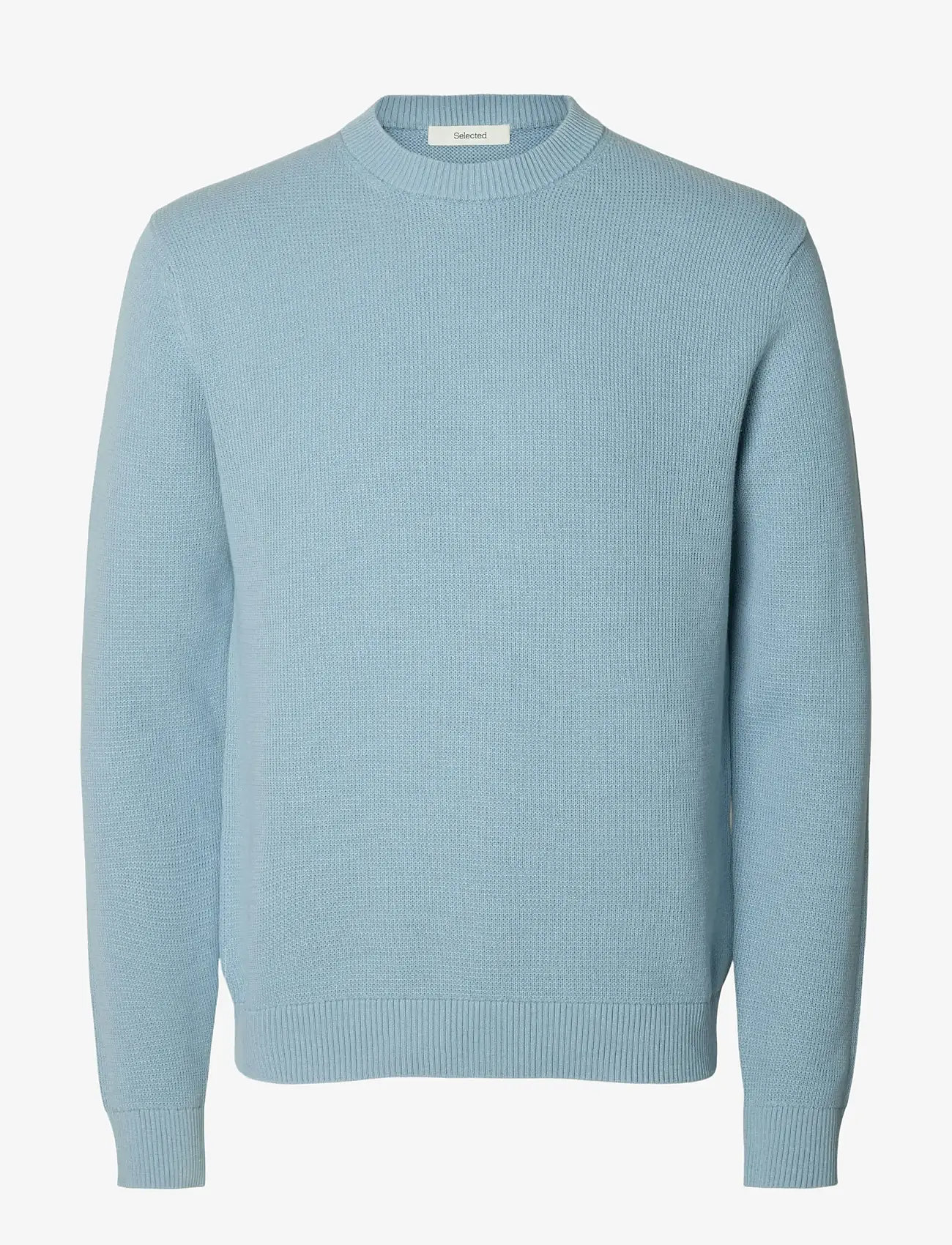 Selected - SLMDANE LS KNIT STRUCTURE CREW NECK NOOS - rund hals - dusty blue - 1