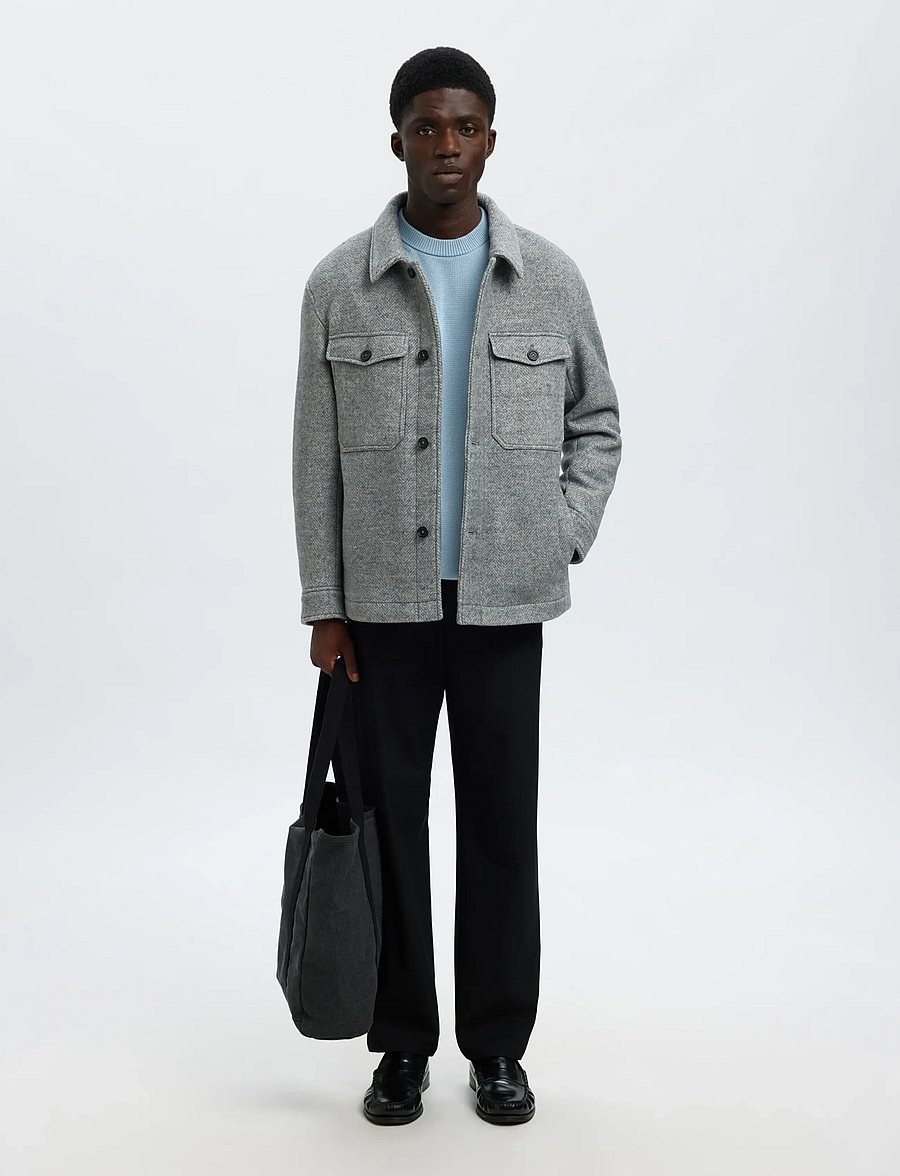 Selected - SLMDANE LS KNIT STRUCTURE CREW NECK NOOS - Ümmarguse kaelusega kudumid - dusty blue - 4