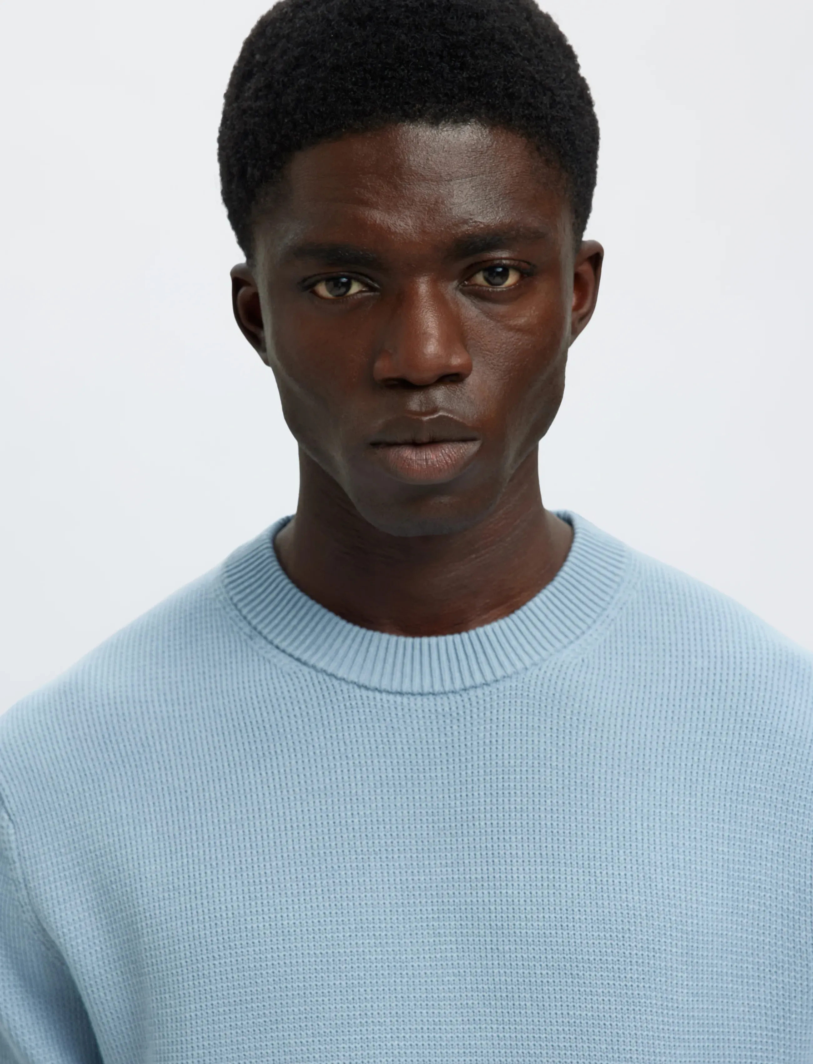 Selected - SLMDANE LS KNIT STRUCTURE CREW NECK NOOS - Ümmarguse kaelusega kudumid - dusty blue - 5