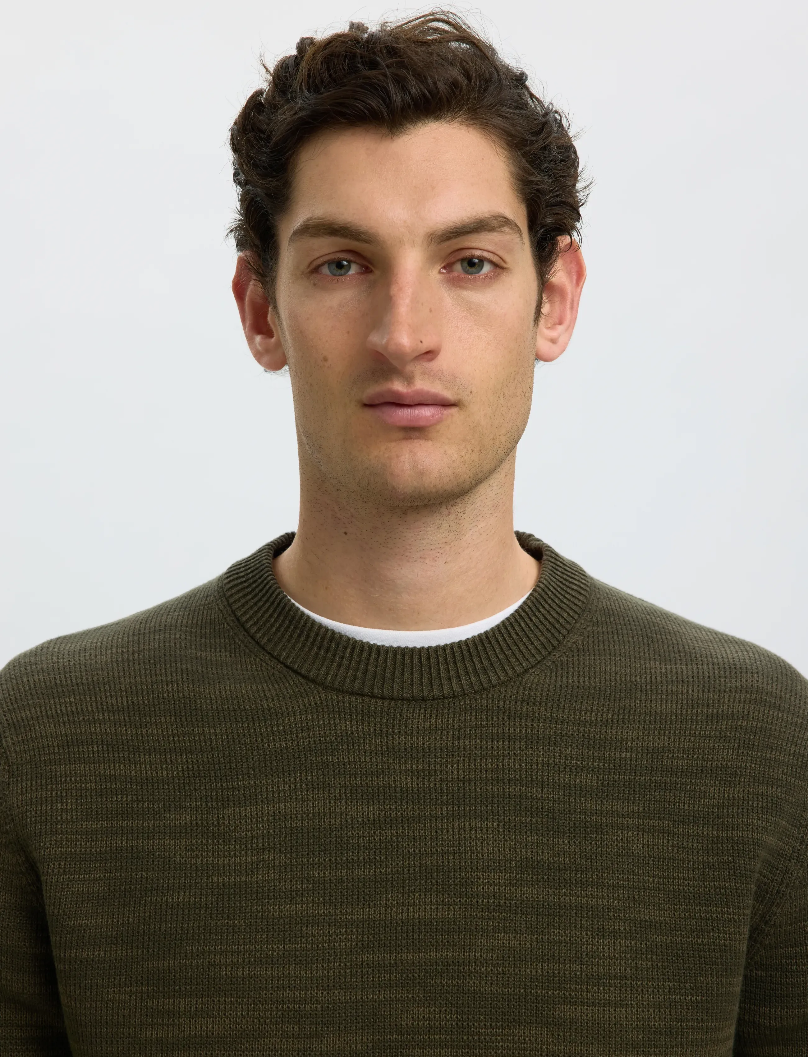 Selected - SLMDANE LS KNIT STRUCTURE CREW NECK NOOS - Ümara kaelusega - forest night - 4