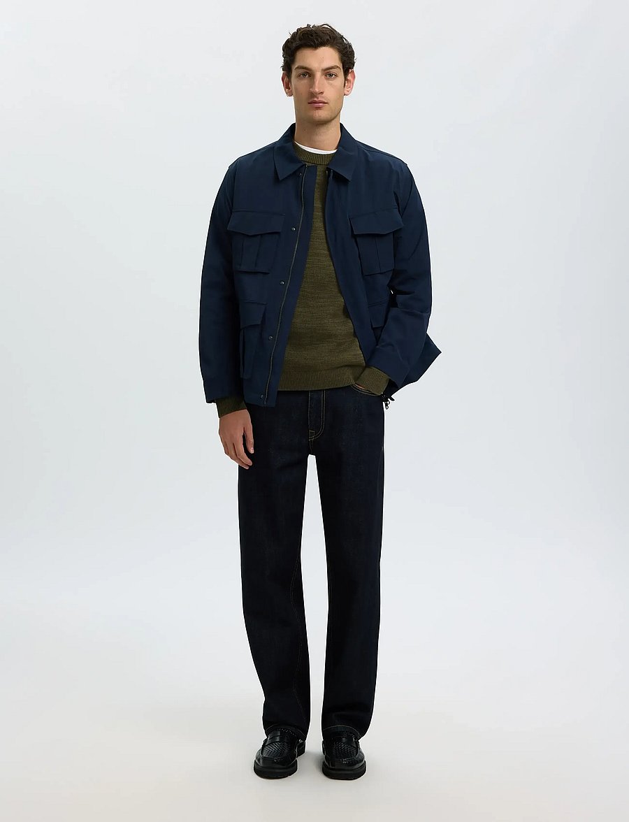 Selected - SLMDANE LS KNIT STRUCTURE CREW NECK NOOS - Ümara kaelusega - forest night - 5