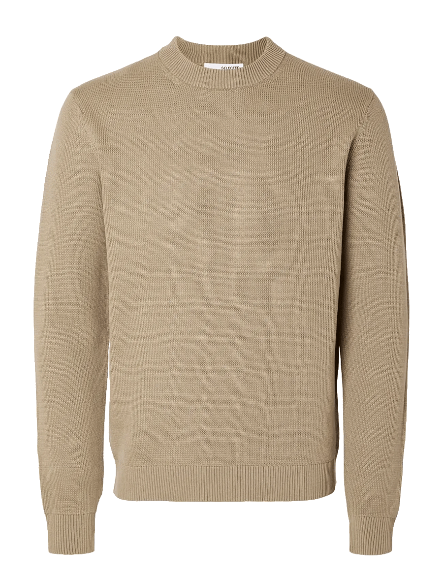 Selected - SLMDANE LS KNIT STRUCTURE CREW NECK NOOS - rund hals - kelp - 1