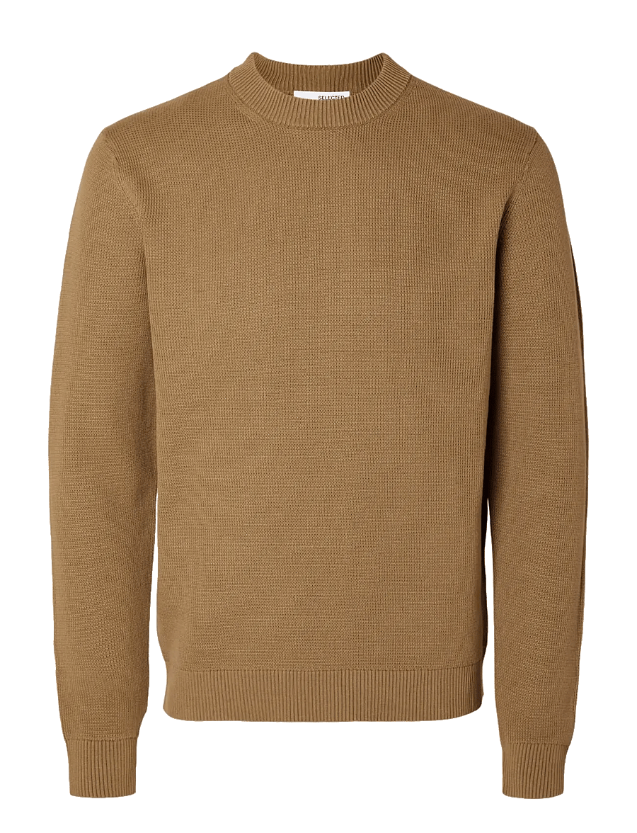Selected - SLMDANE LS KNIT STRUCTURE CREW NECK NOOS - rund hals - kelp - 1