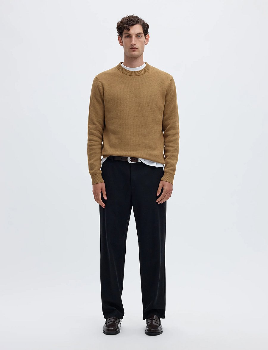 Selected - SLMDANE LS KNIT REG STRUC CREW NECK NOOS - rundhals - kelp - 3