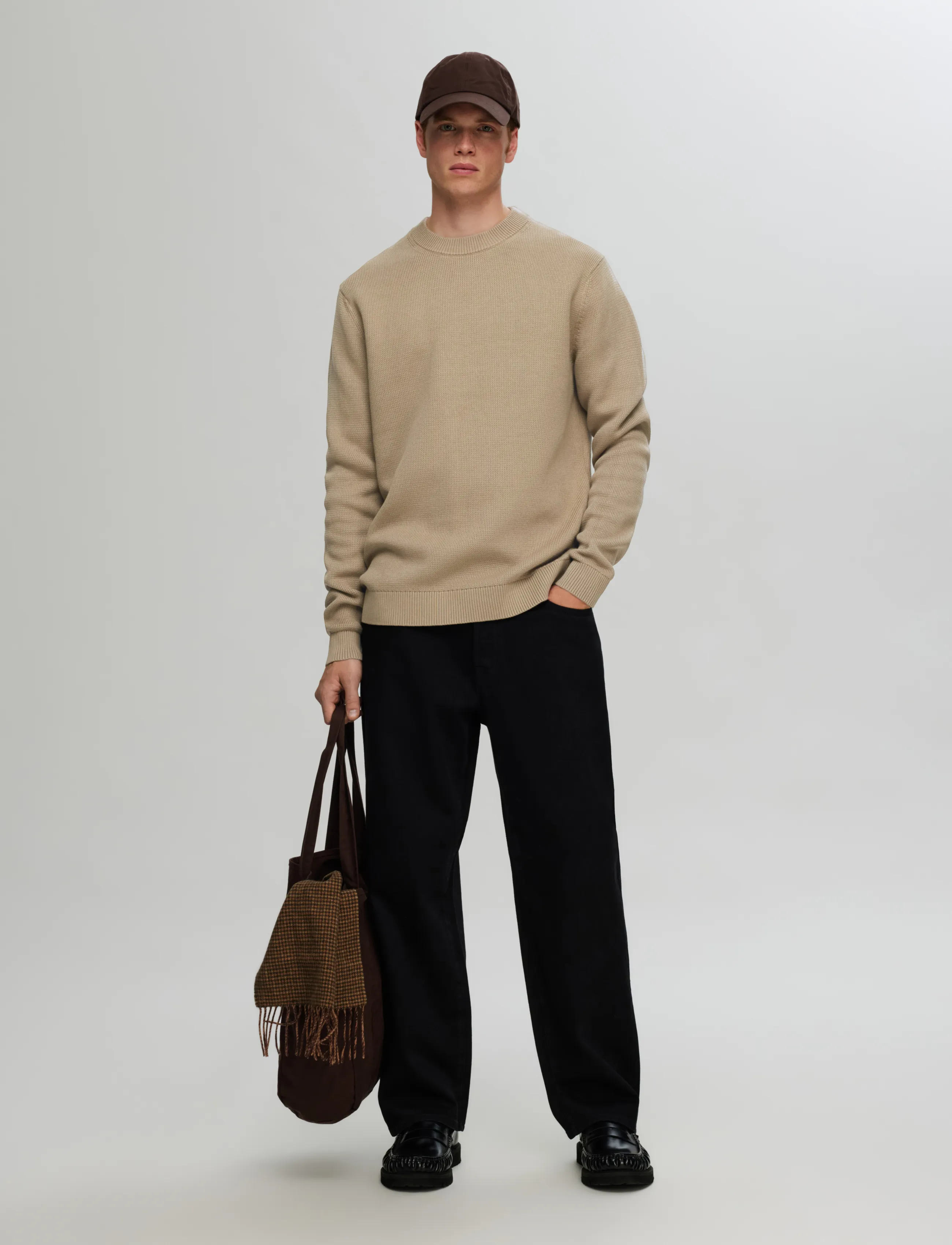 Selected - SLMDANE LS KNIT STRUCTURE CREW NECK NOOS - rund hals - kelp - 3