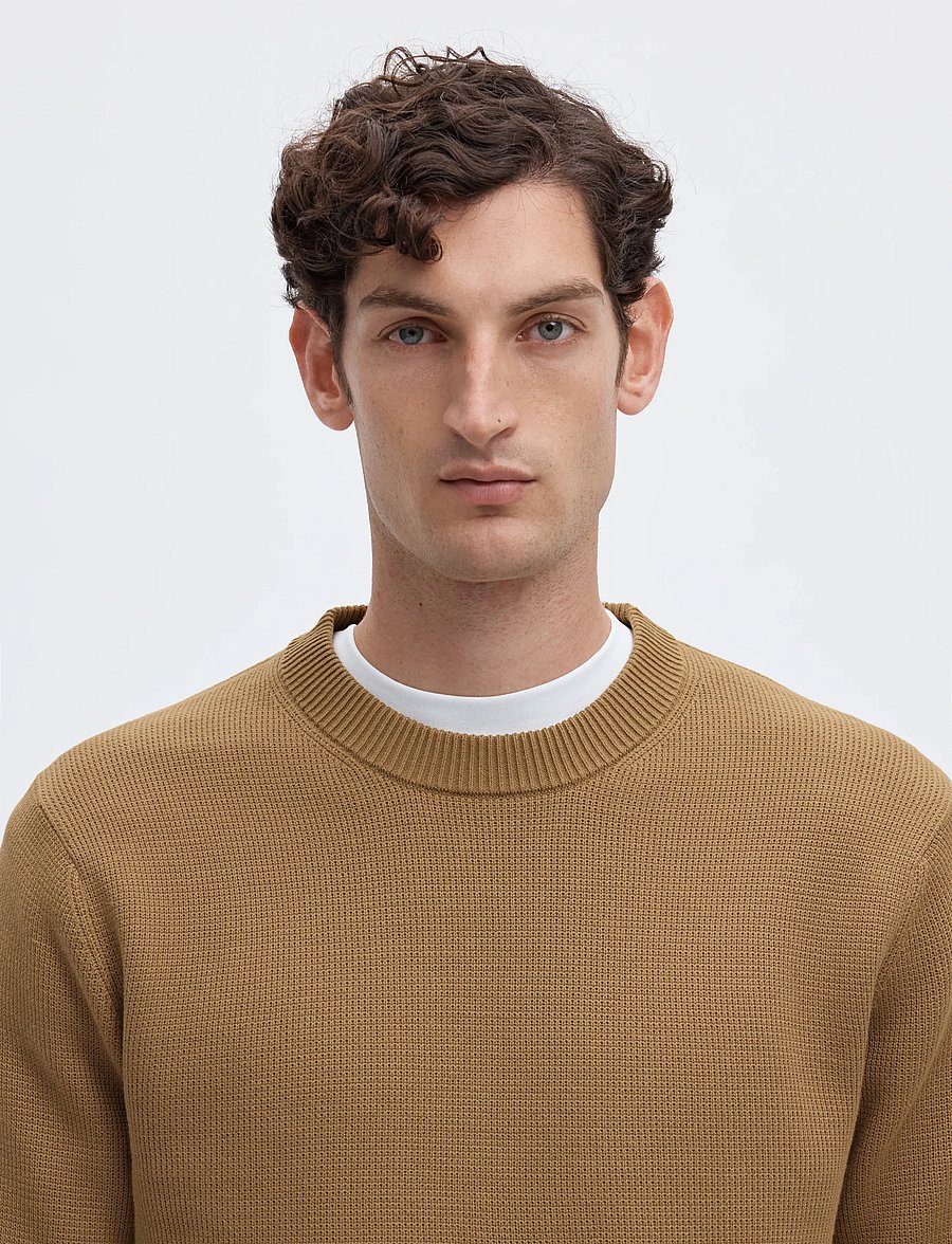 Selected - SLMDANE LS KNIT REG STRUC CREW NECK NOOS - rundhals - kelp - 4