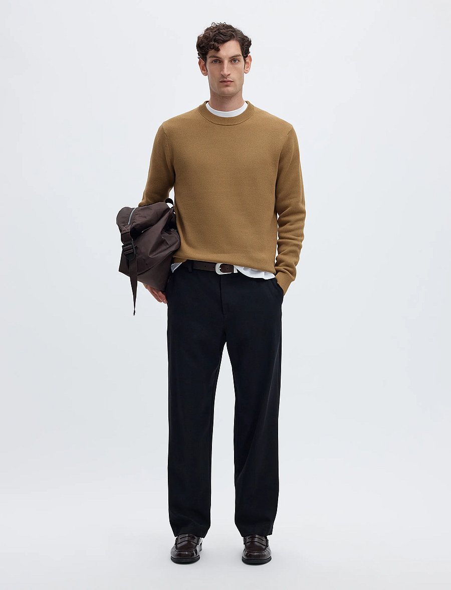 Selected - SLMDANE LS KNIT REG STRUC CREW NECK NOOS - rundhals - kelp - 5