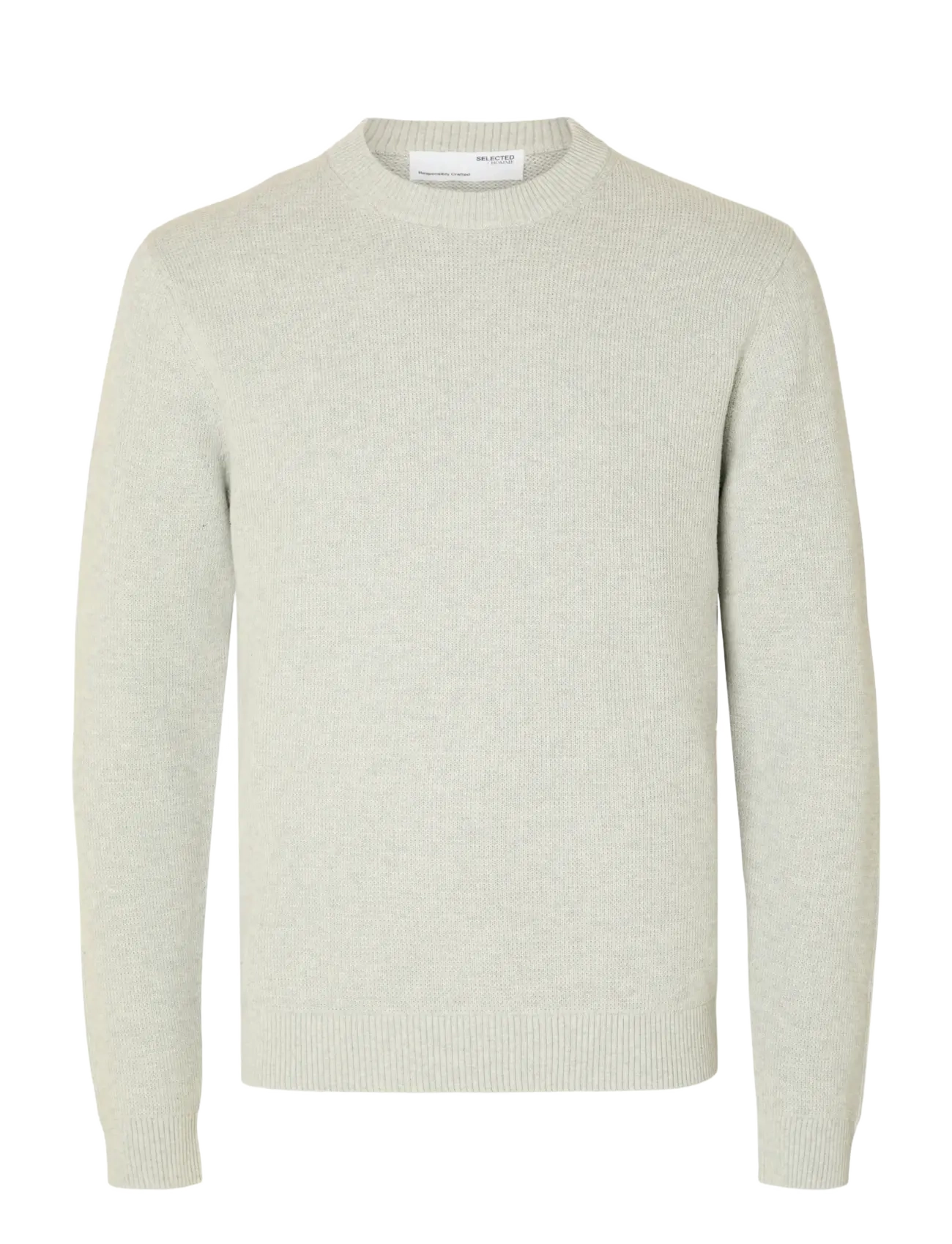 Selected SLMDANE LS KNIT STRUCTURE CREW NECK NOOS - Deals - LIGHT GREY MELANGE / grey