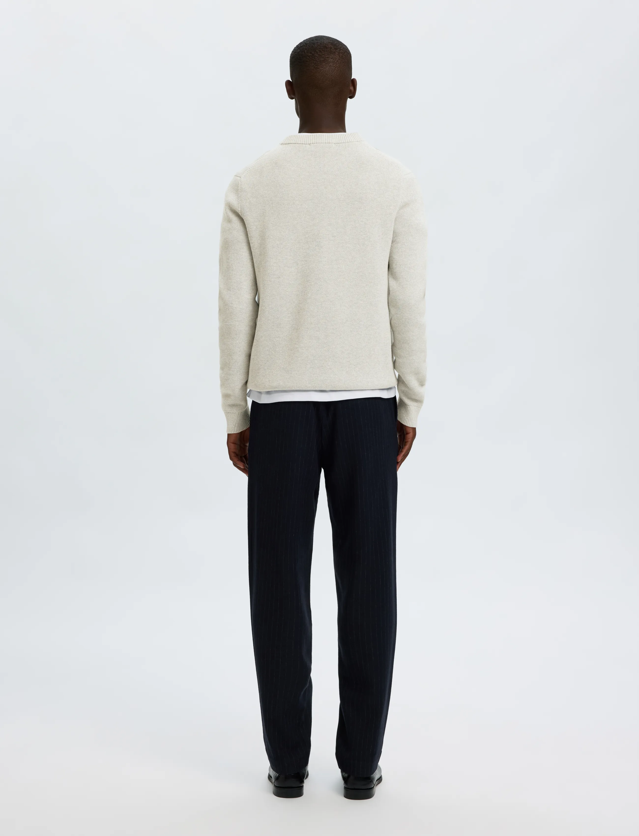 Selected - SLMDANE LS KNIT STRUCTURE CREW NECK NOOS - rundhalsad - light grey melange - 2