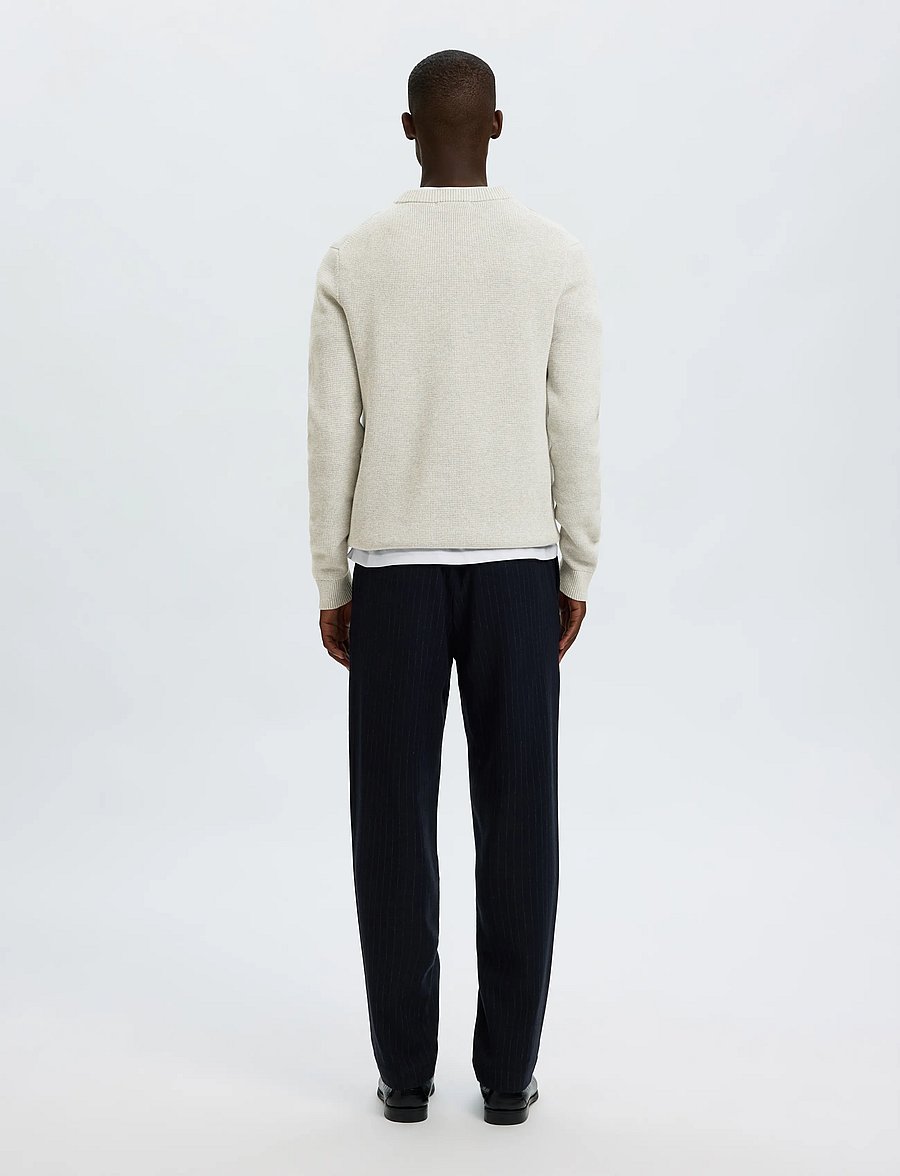 Selected - SLMDANE LS KNIT STRUCTURE CREW NECK NOOS - rundhalsad - light grey melange - 2