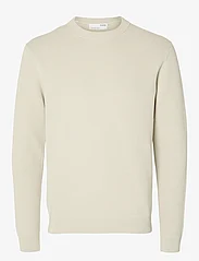 Selected Homme - SLHDANE LS KNIT STRUCTURE CREW NECK NOOS - round necks - oatmeal - 1