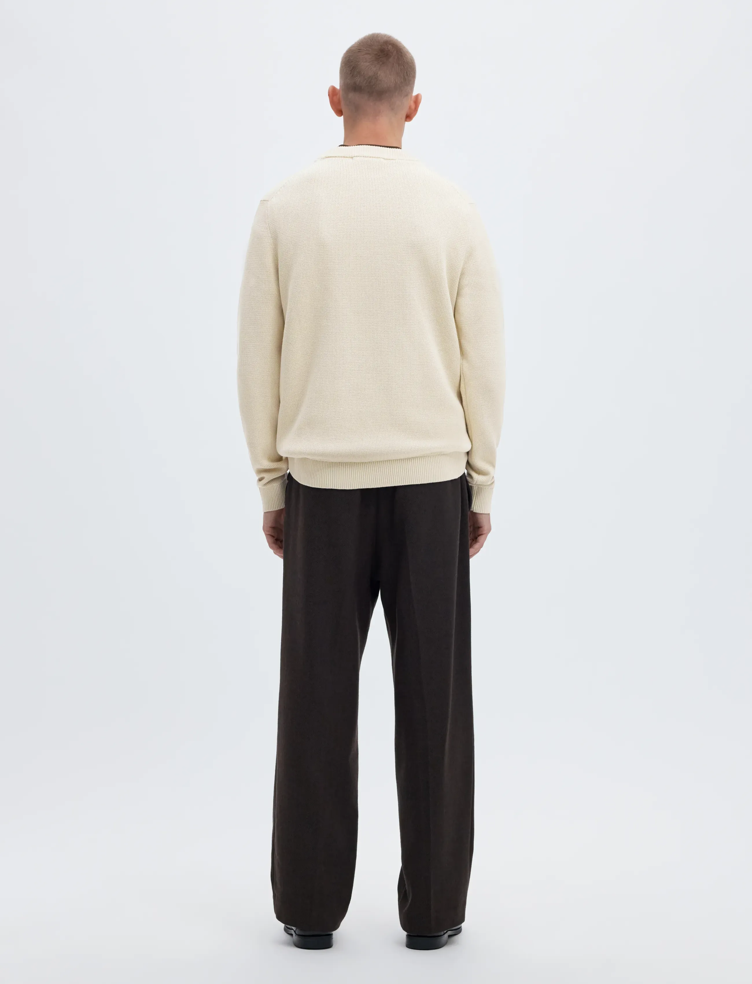 Selected - SLMDANE LS KNIT REG STRUC CREW NECK NOOS - Ümara kaelusega - oatmeal - 2