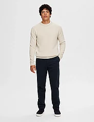 Selected Homme - SLHDANE LS KNIT STRUCTURE CREW NECK NOOS - round necks - oatmeal - 4