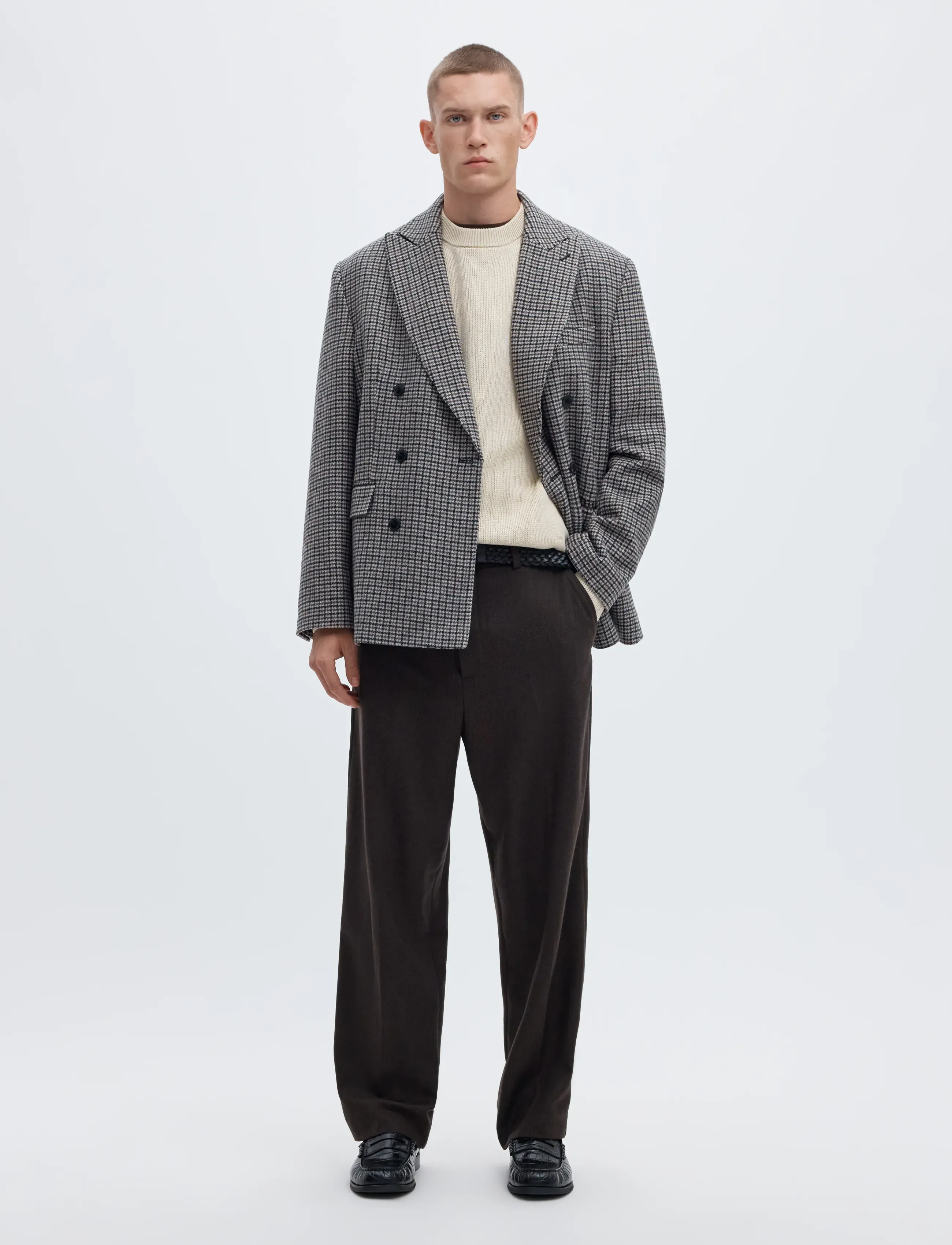 Selected - SLMDANE LS KNIT REG STRUC CREW NECK NOOS - Ümara kaelusega - oatmeal - 5
