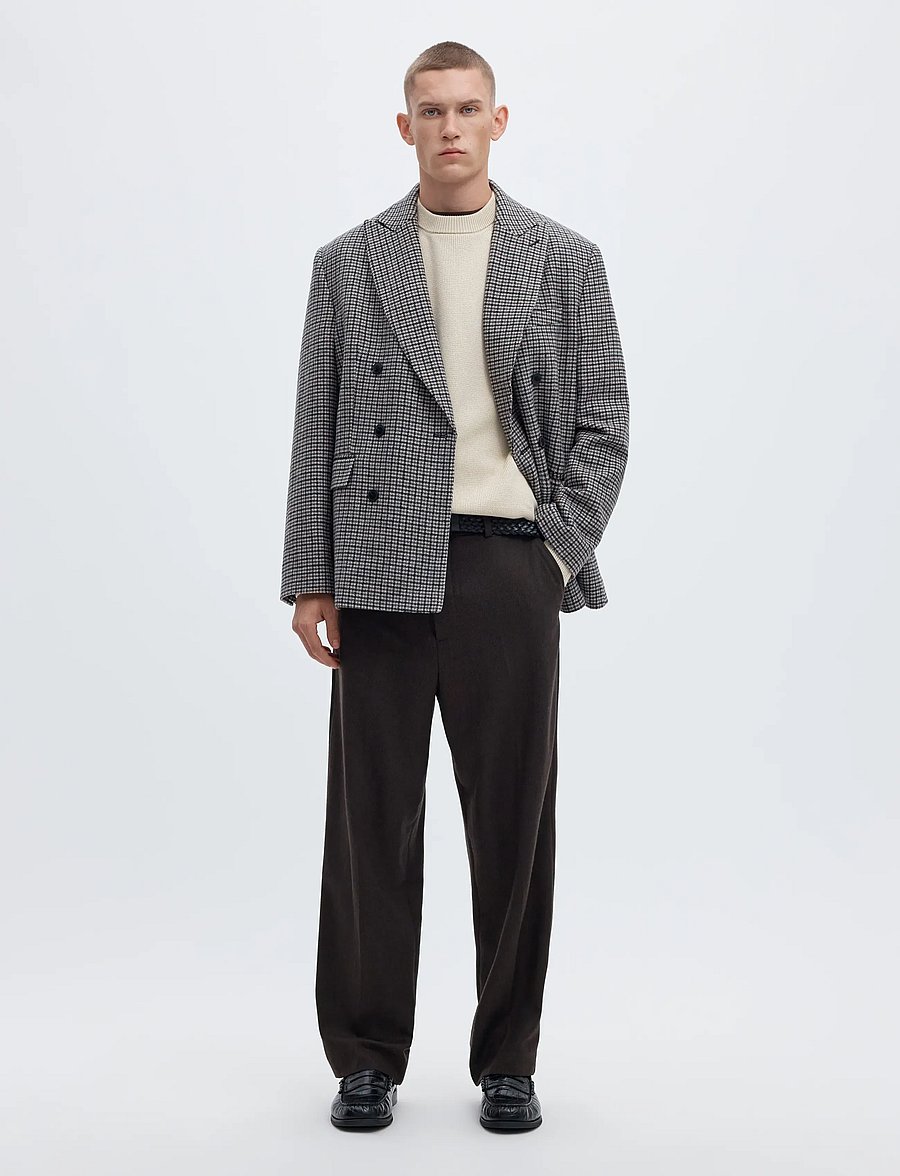 Selected - SLMDANE LS KNIT REG STRUC CREW NECK NOOS - Ümara kaelusega - oatmeal - 5
