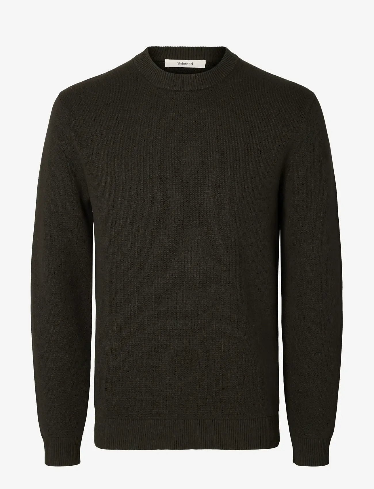 Selected - SLMDANE LS KNIT STRUCTURE CREW NECK NOOS - rund hals - peat - 1