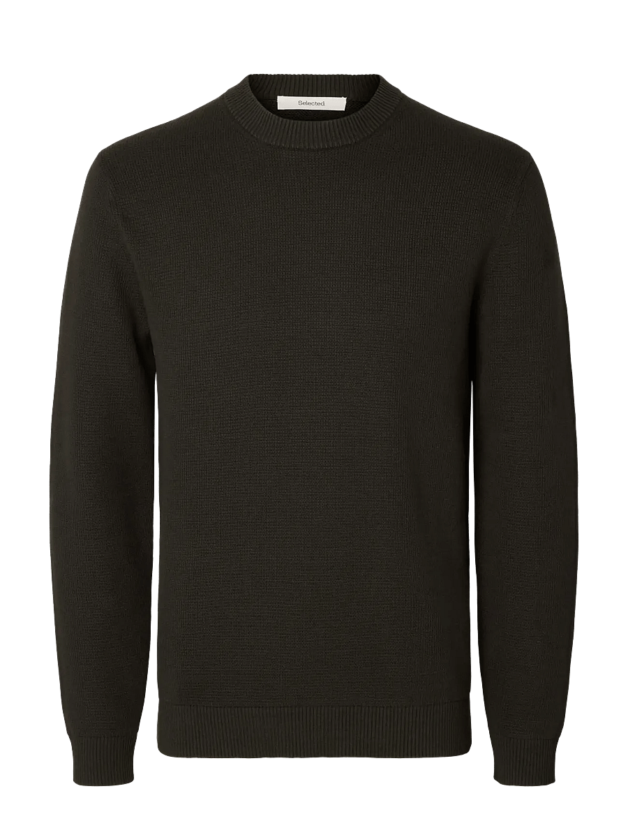 Selected - SLMDANE LS KNIT STRUCTURE CREW NECK NOOS - Ümmarguse kaelusega kudumid - peat - 1