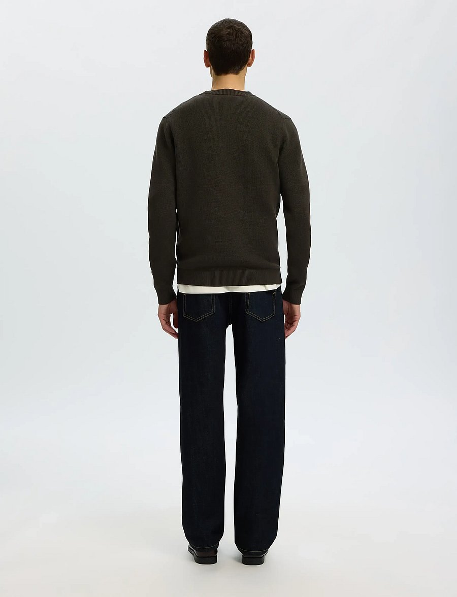 Selected - SLMDANE LS KNIT STRUCTURE CREW NECK NOOS - Ümmarguse kaelusega kudumid - peat - 2