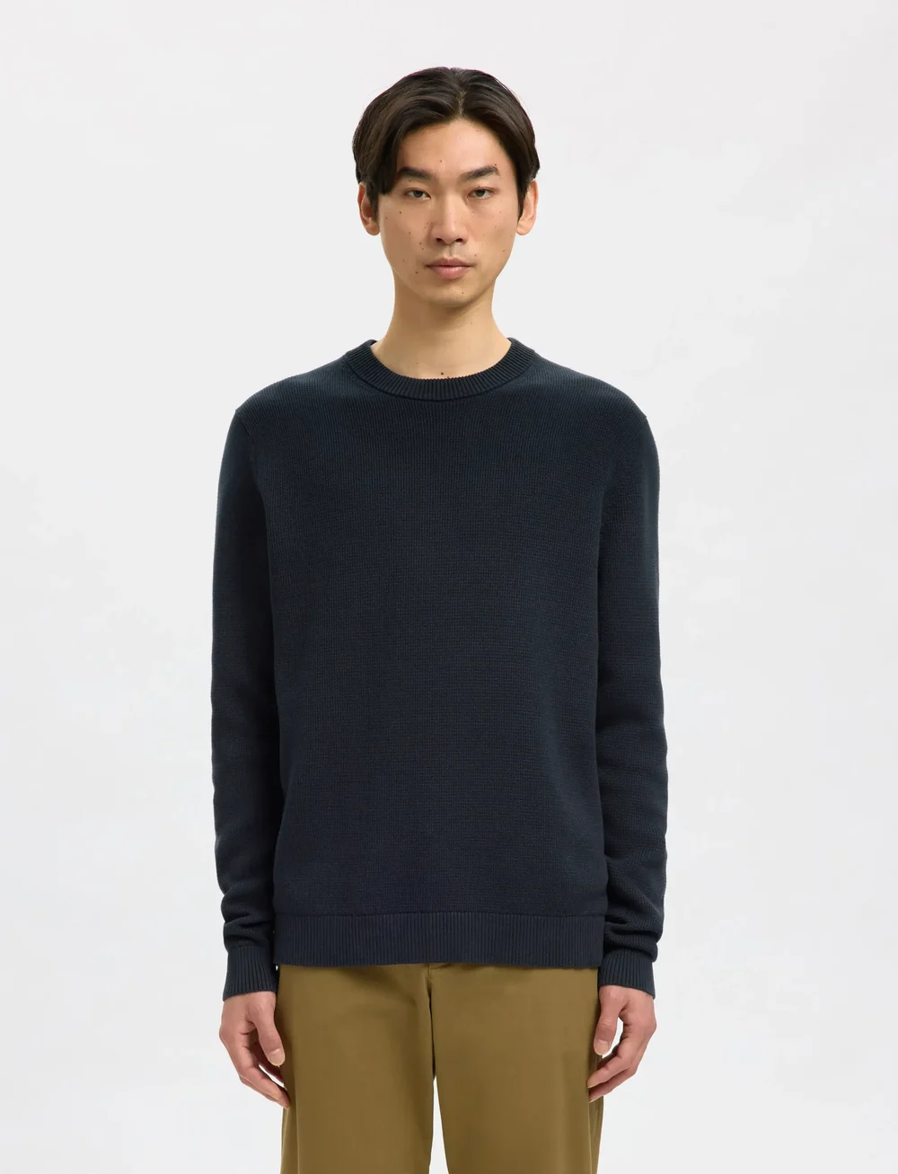 Selected - SLHDANE LS KNIT STRUCTURE CREW NECK NOOS - rundhalsad - sky captain - 0