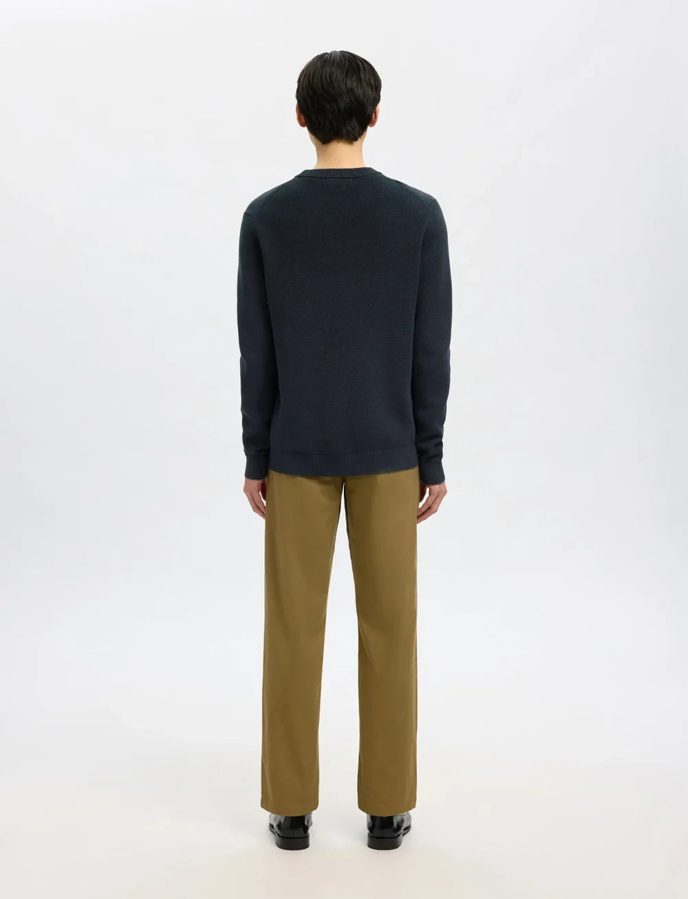 Selected - SLHDANE LS KNIT STRUCTURE CREW NECK NOOS - rundhalsad - sky captain - 2