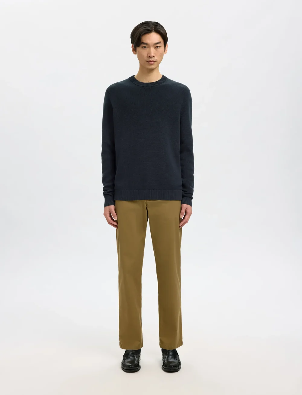 Selected - SLHDANE LS KNIT STRUCTURE CREW NECK NOOS - rundhalsad - sky captain - 3