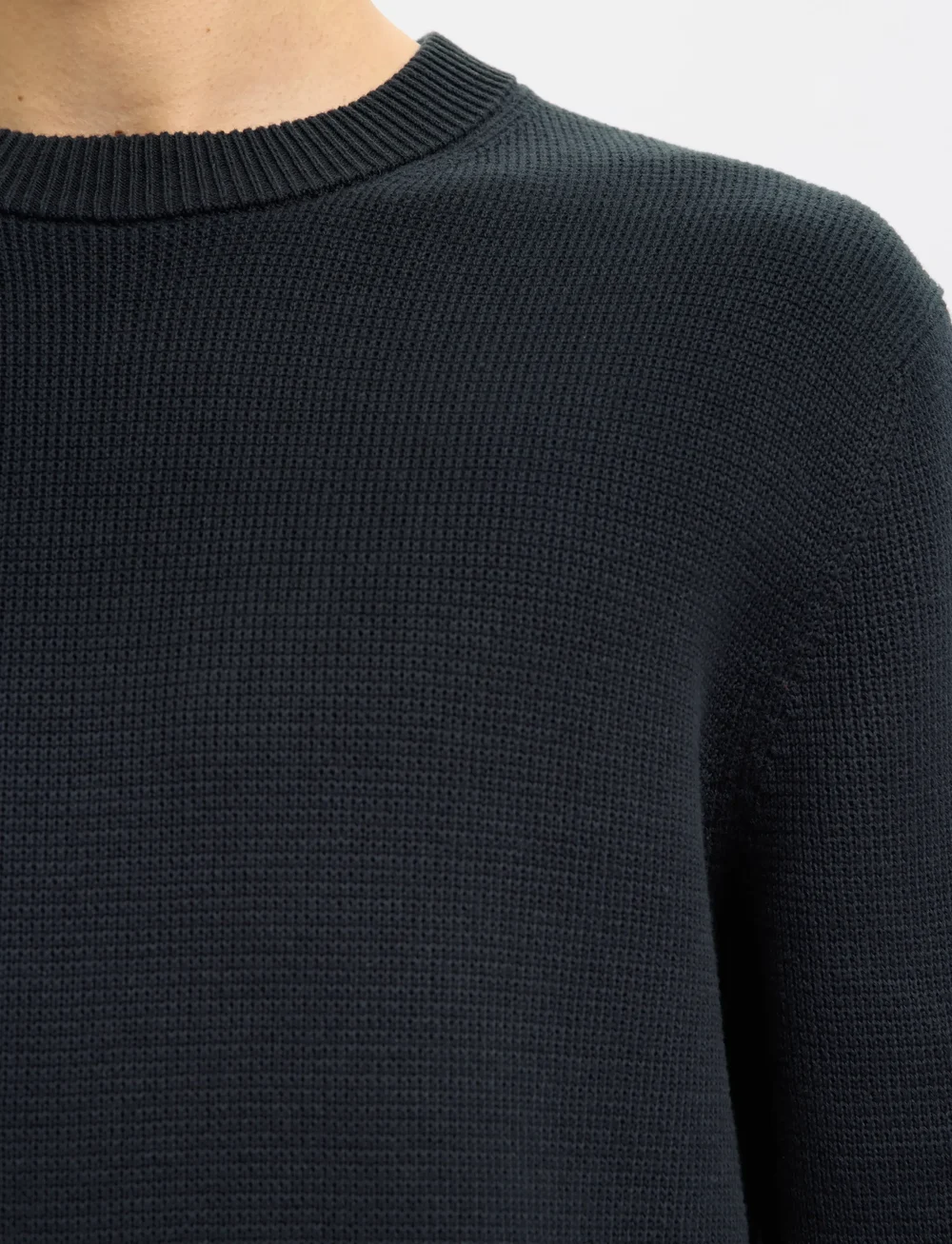 Selected - SLHDANE LS KNIT STRUCTURE CREW NECK NOOS - rundhalsad - sky captain - 5