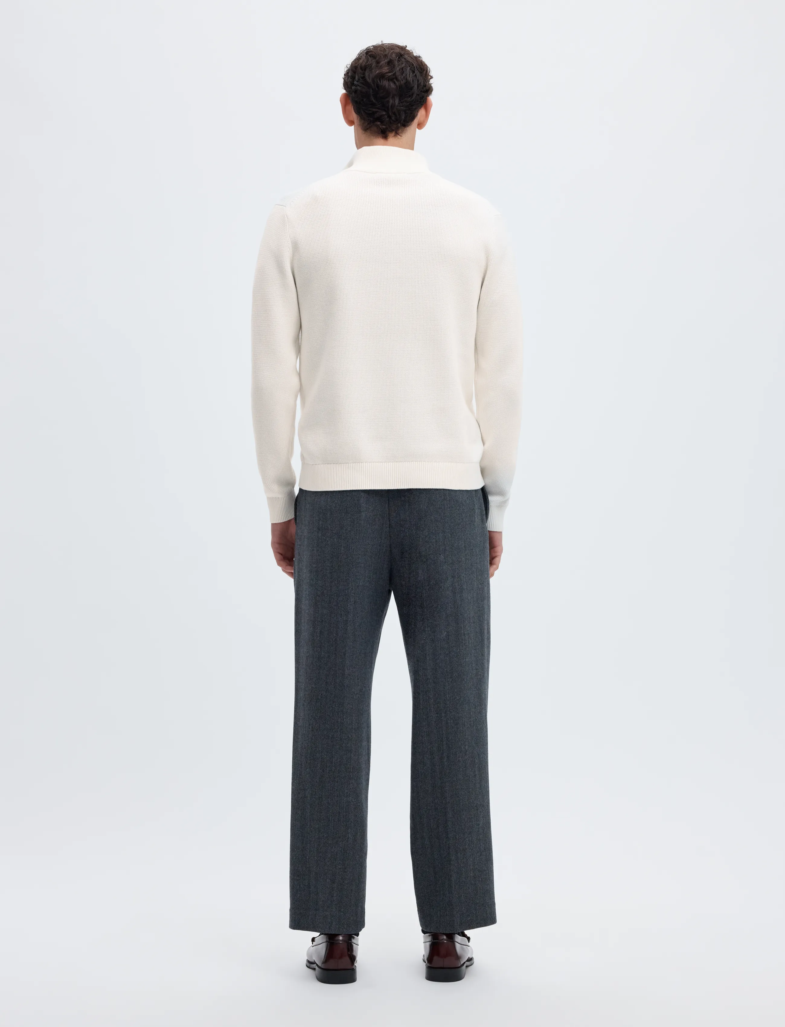 Selected - SLMDANE LS KNIT STRUCTURE HALF ZIP NOOS - pullover mit halbem reißverschluss - bright white - 2