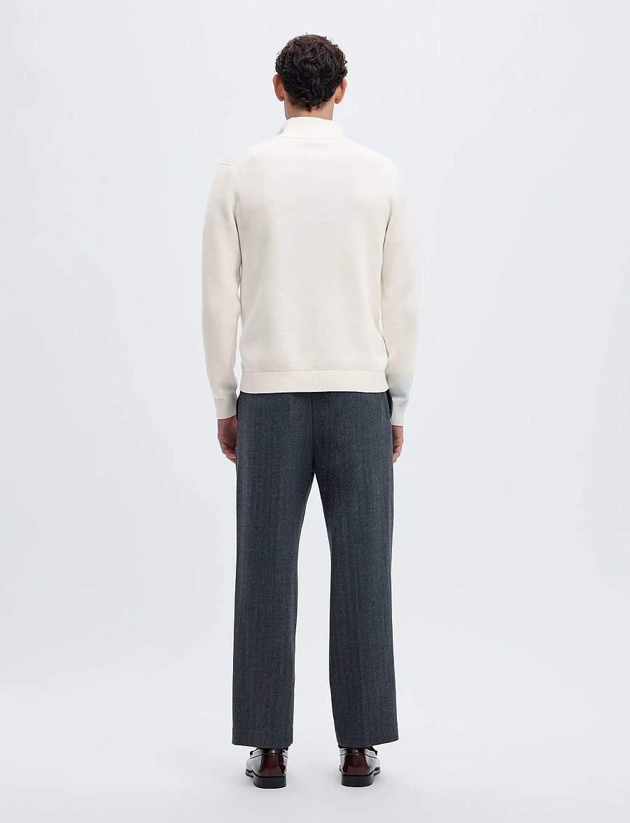 Selected - SLMDANE LS KNIT STRUCTURE HALF ZIP NOOS - pullover mit halbem reißverschluss - bright white - 2