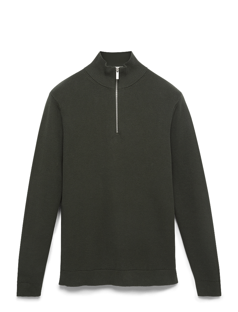 Selected - SLMDANE LS KNIT STRUCTURE HALF ZIP NOOS - pullover mit halbem reißverschluss - deep forest - 1