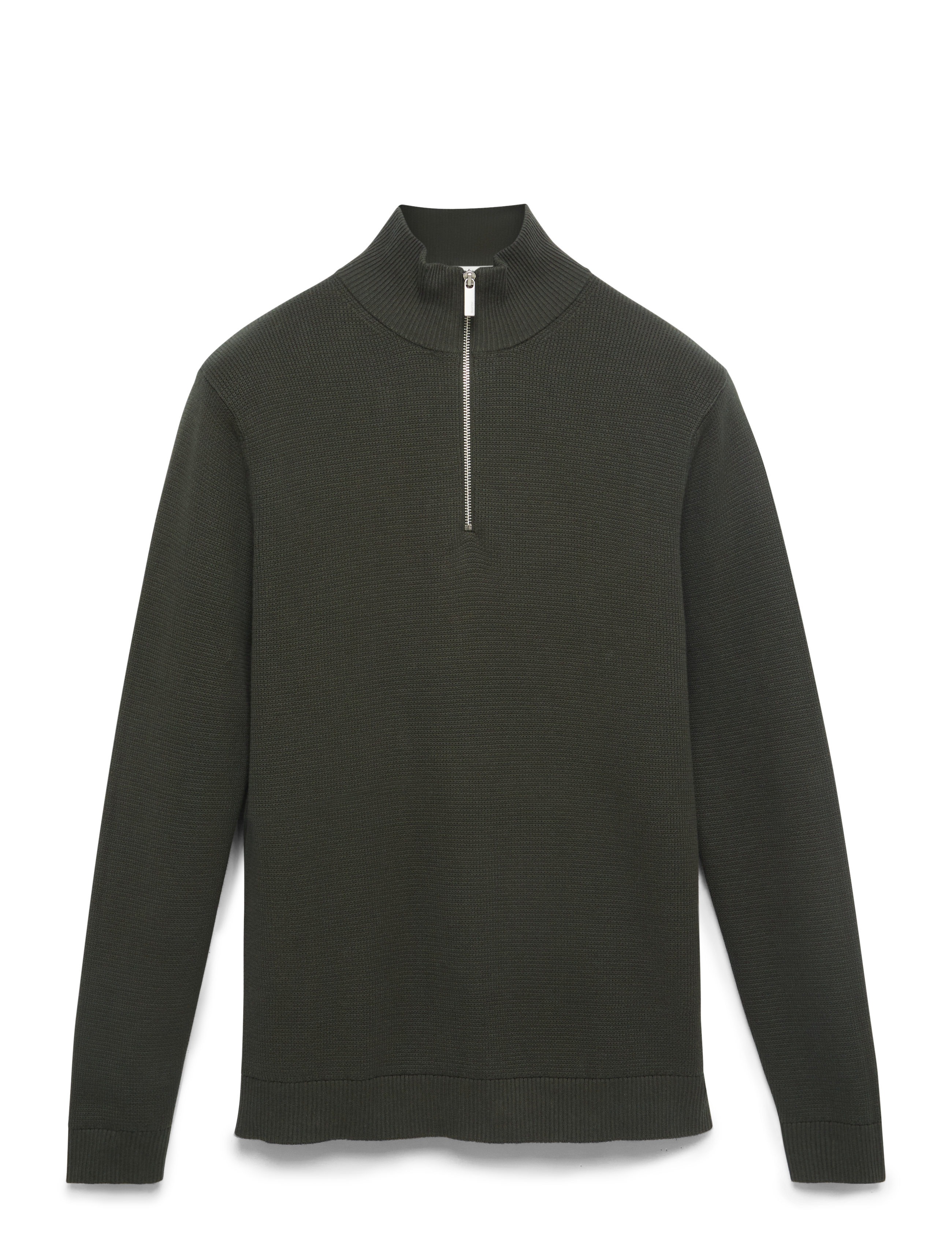 Selected - SLMDANE LS KNIT STRUCTURE HALF ZIP NOOS - hálfrenndar peysur - deep forest - 1