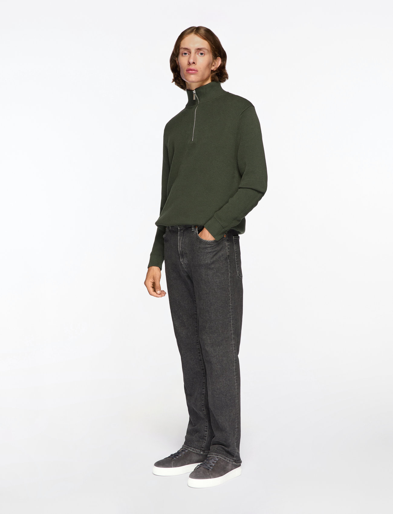 Selected Slhdane Ls Knit Structure Half Zip Noos (SEL16092601